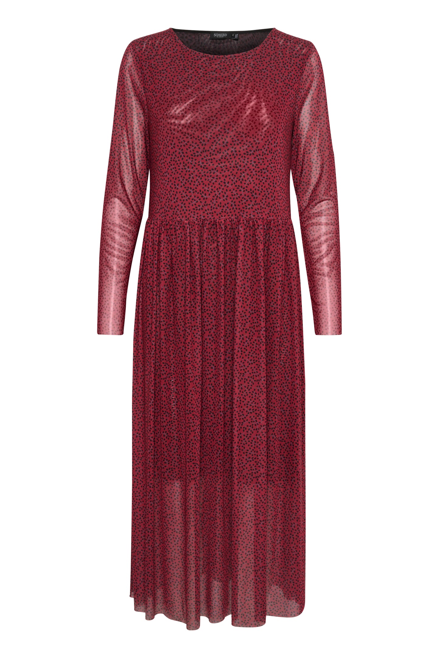 Soaked in Luxury Almira Dress LS Dresses Rhubarb Leaf Print