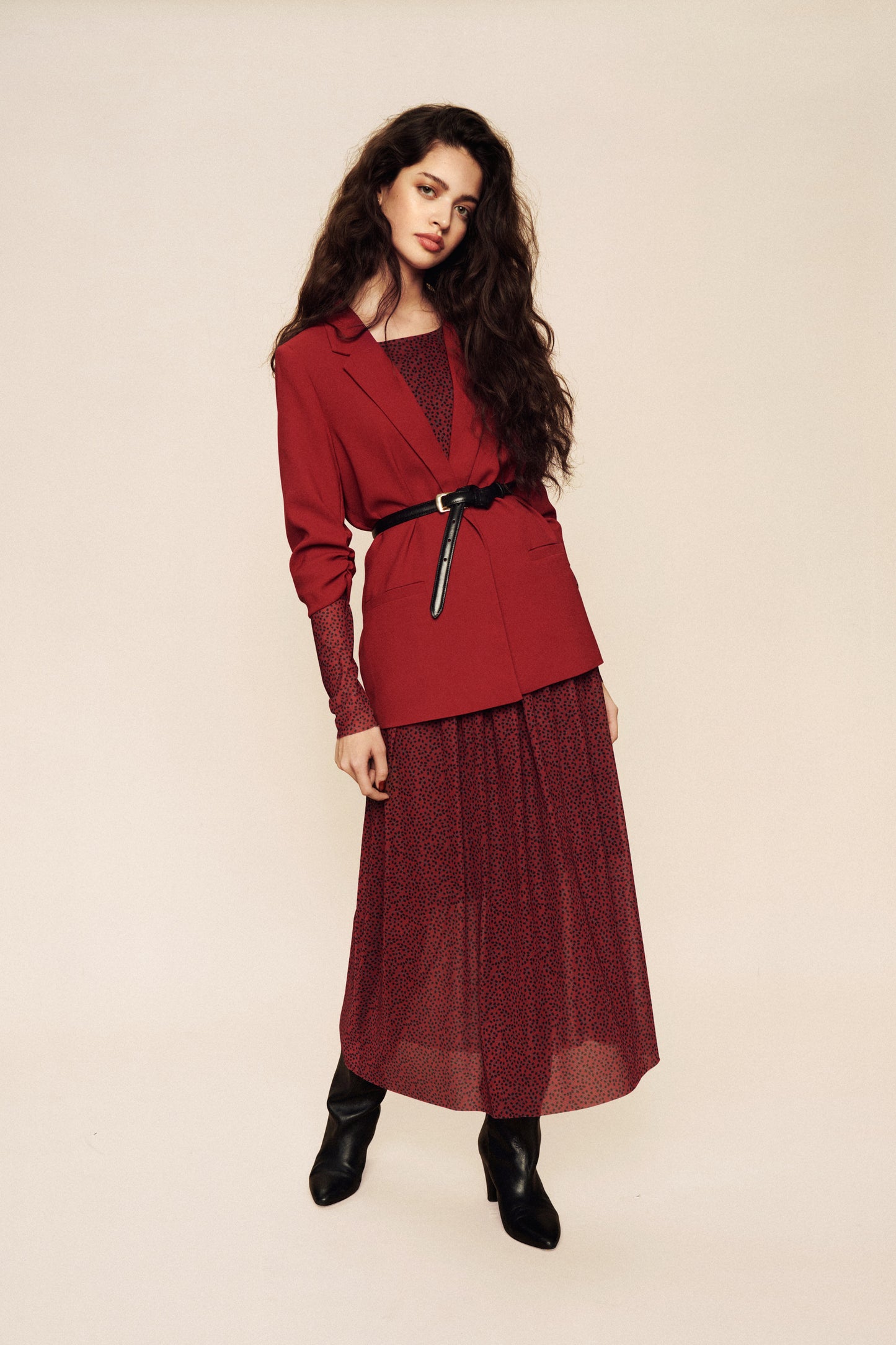 Soaked in Luxury Almira Dress LS Dresses Rhubarb Leaf Print