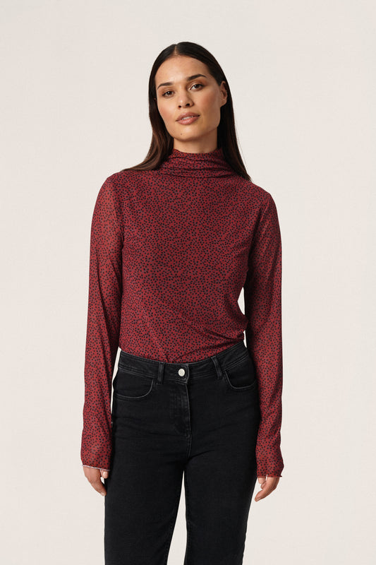 Soaked in Luxury Almira Tee LS T-shirts Rhubarb Leaf Print