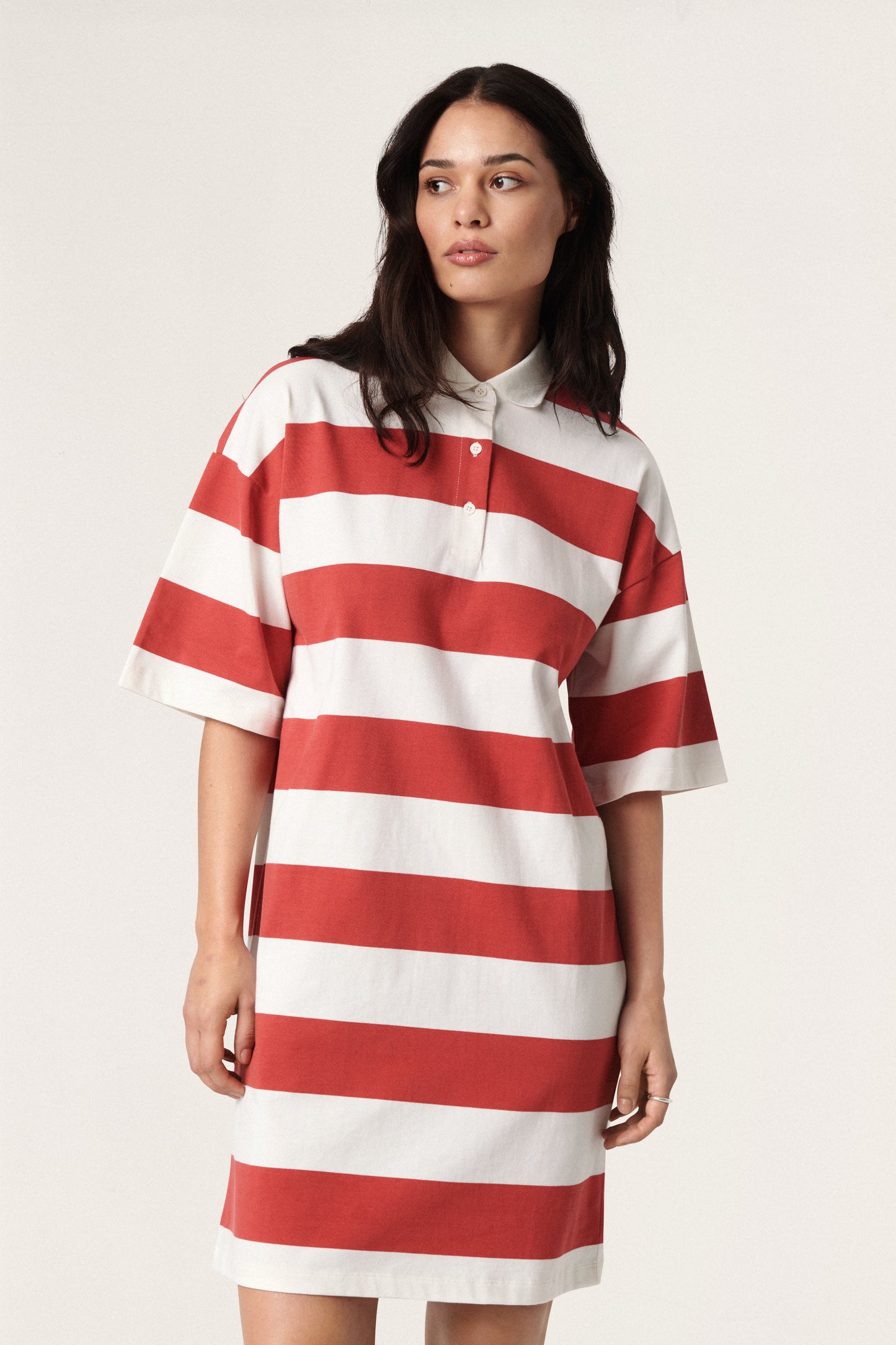 Soaked in Luxury Bambina Dress SS Dresses Baked Apple & White Stripe