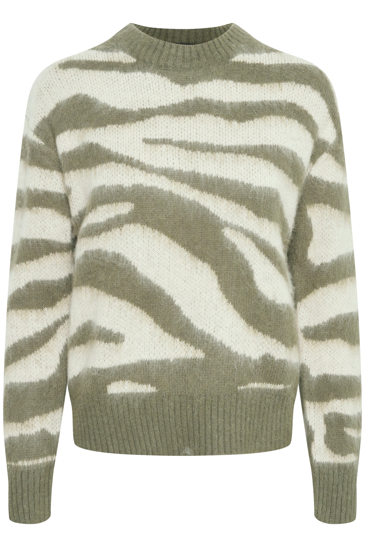 Soaked in Luxury Bates Pullover LS Knit Tea Leaf Animal