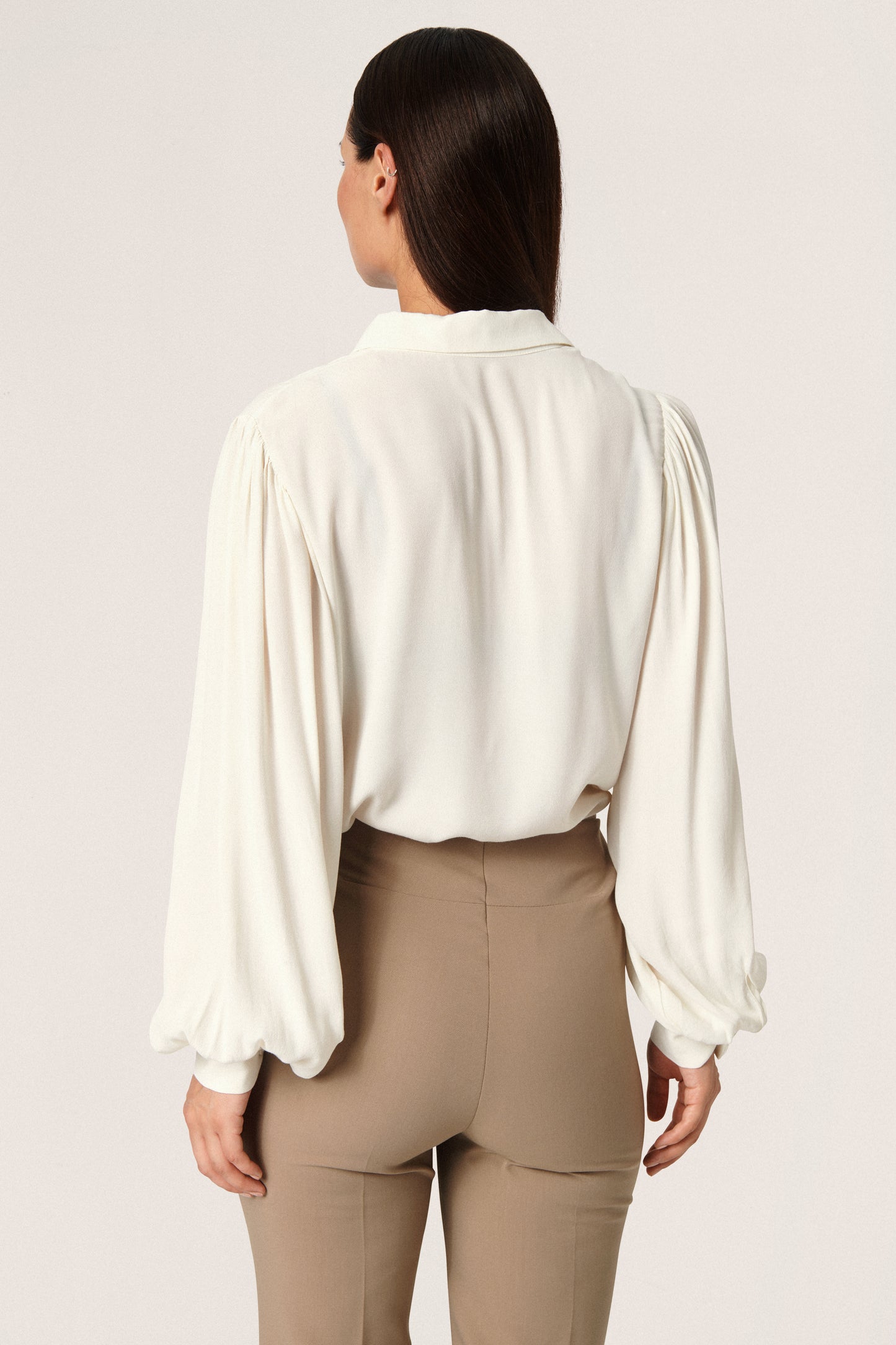 Soaked in Luxury Chrishell Solid Shirt LS Shirts/Blouses Whisper White