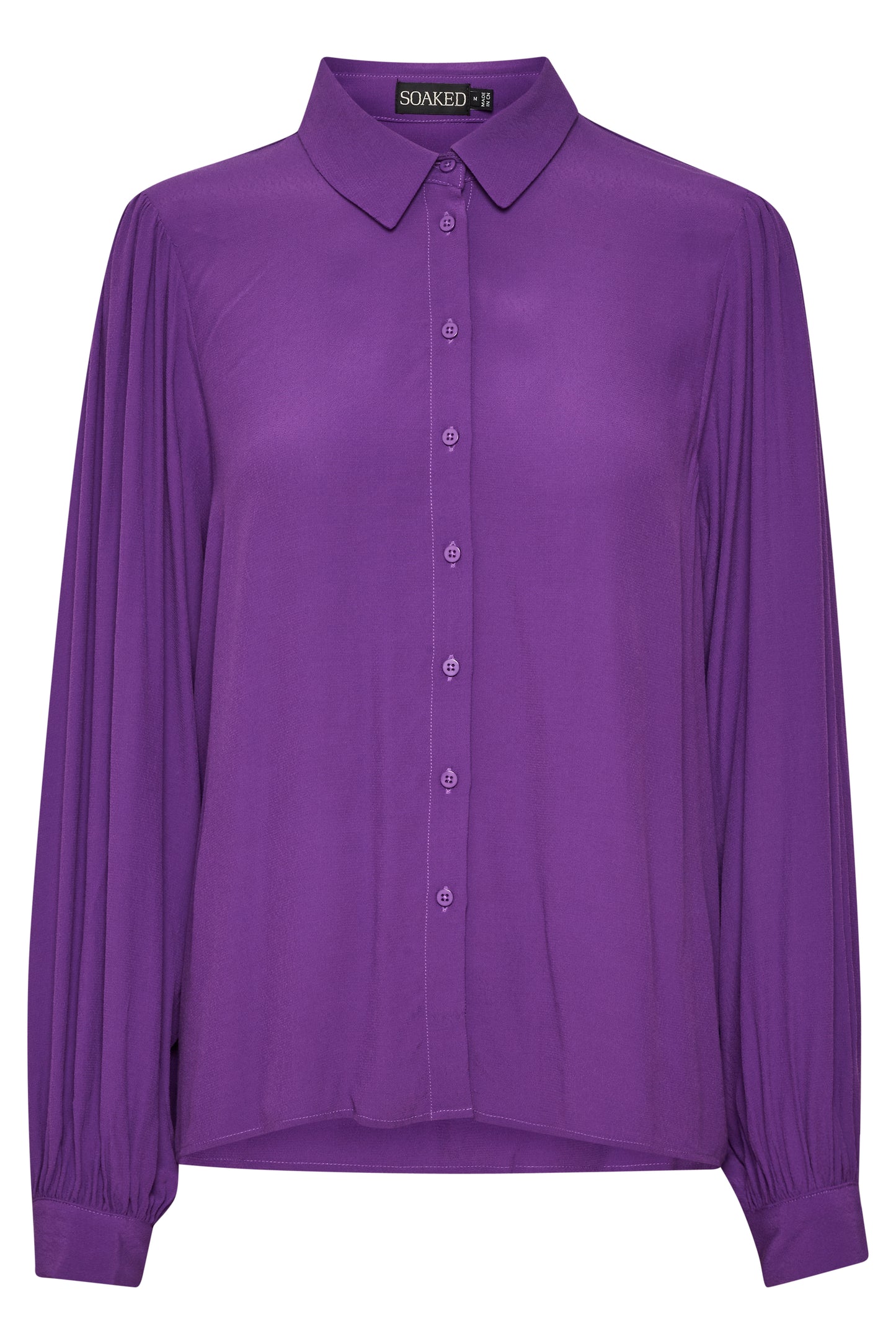 Soaked in Luxury Chrishell Solid Shirt LS Shirts/Blouses Amaranth Purple