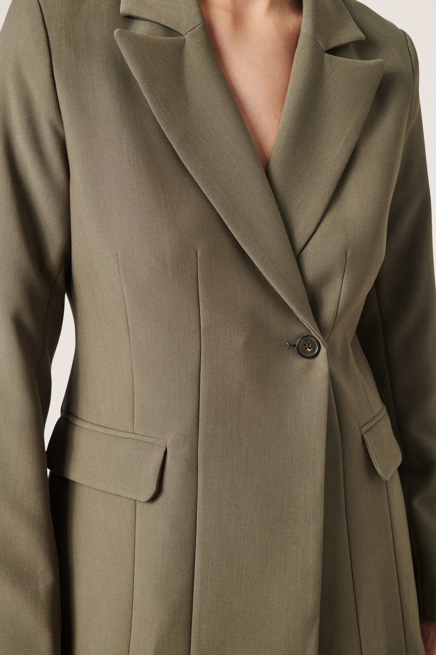 Soaked in Luxury Corinne Fitted Blazer Jackets Tea Leaf