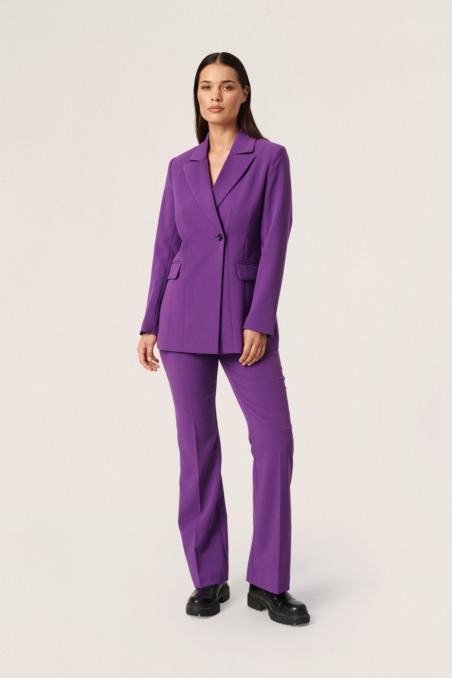 Soaked in Luxury Corinne Fitted Blazer Jackets Amaranth Purple