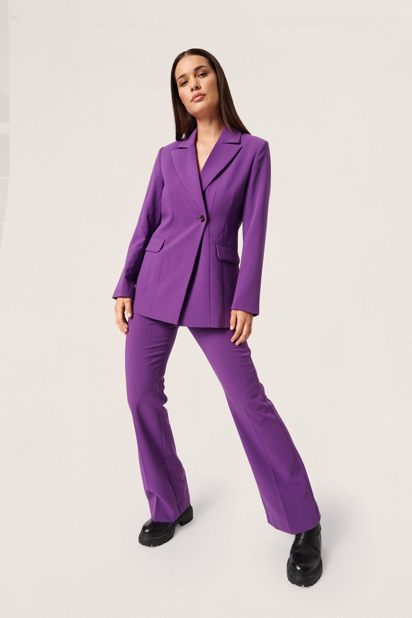 Soaked in Luxury Corinne Fitted Blazer Jackets Amaranth Purple