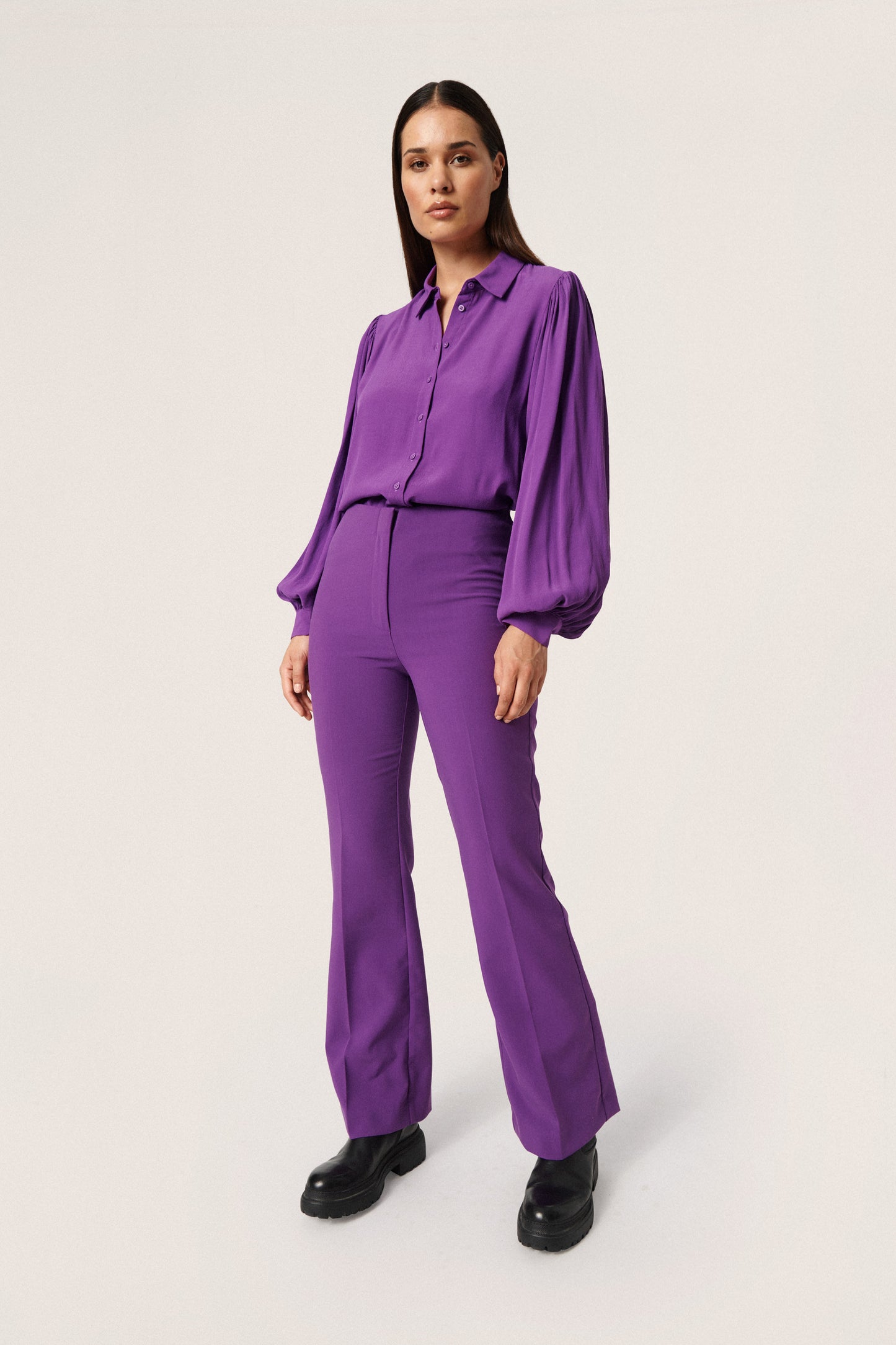 Soaked in Luxury Corinne Pants Trousers Amaranth Purple