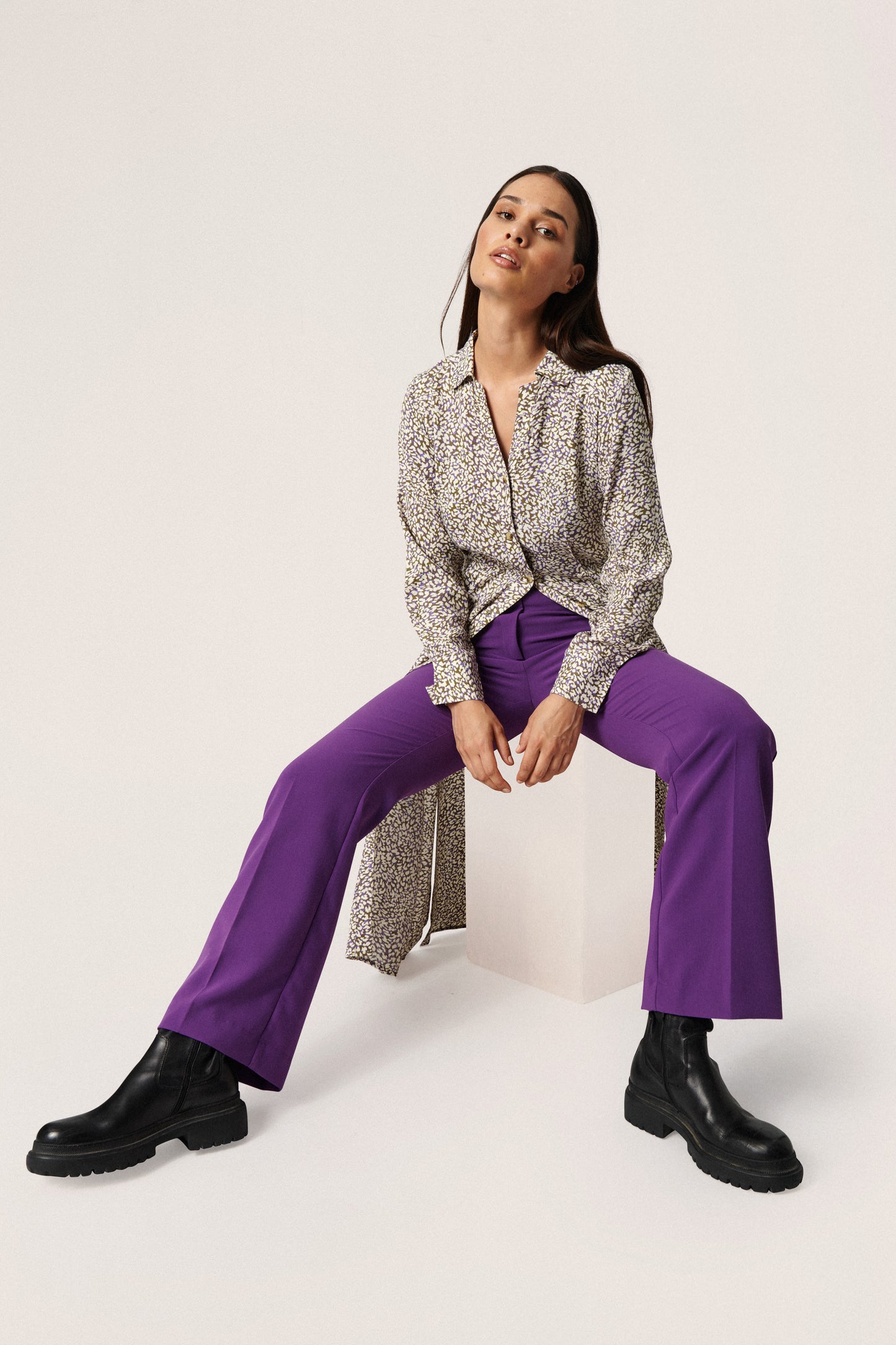 Soaked in Luxury Corinne Pants Trousers Amaranth Purple