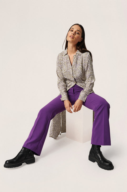Soaked in Luxury Corinne Pants Trousers Amaranth Purple