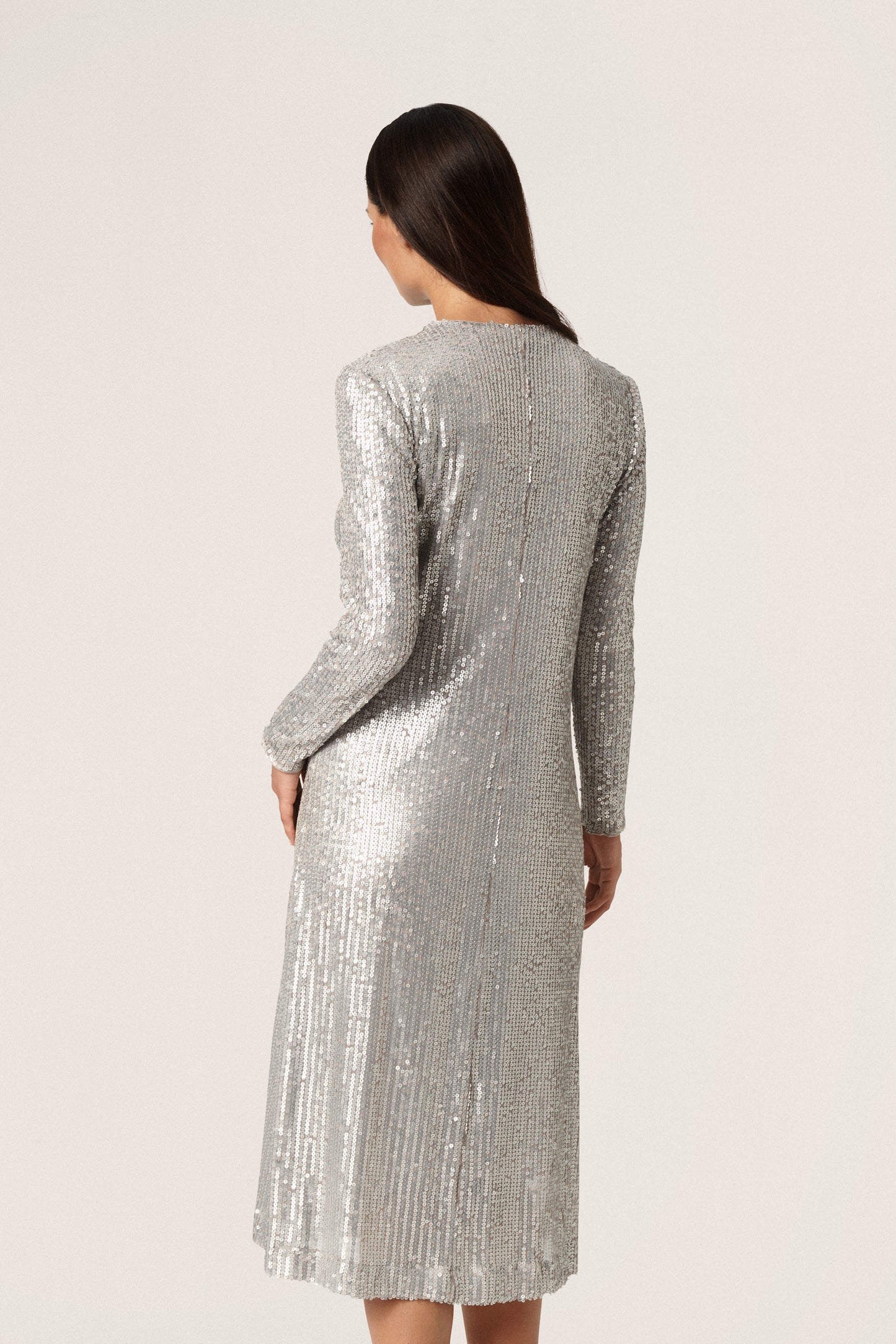 Soaked in Luxury Dalila Long Dress LS Dresses Silver
