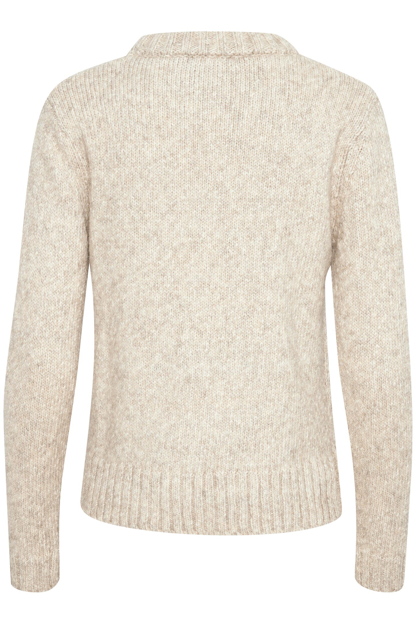 Soaked in Luxury Damara Pointelle Pullover LS Knit Whisper White Melange