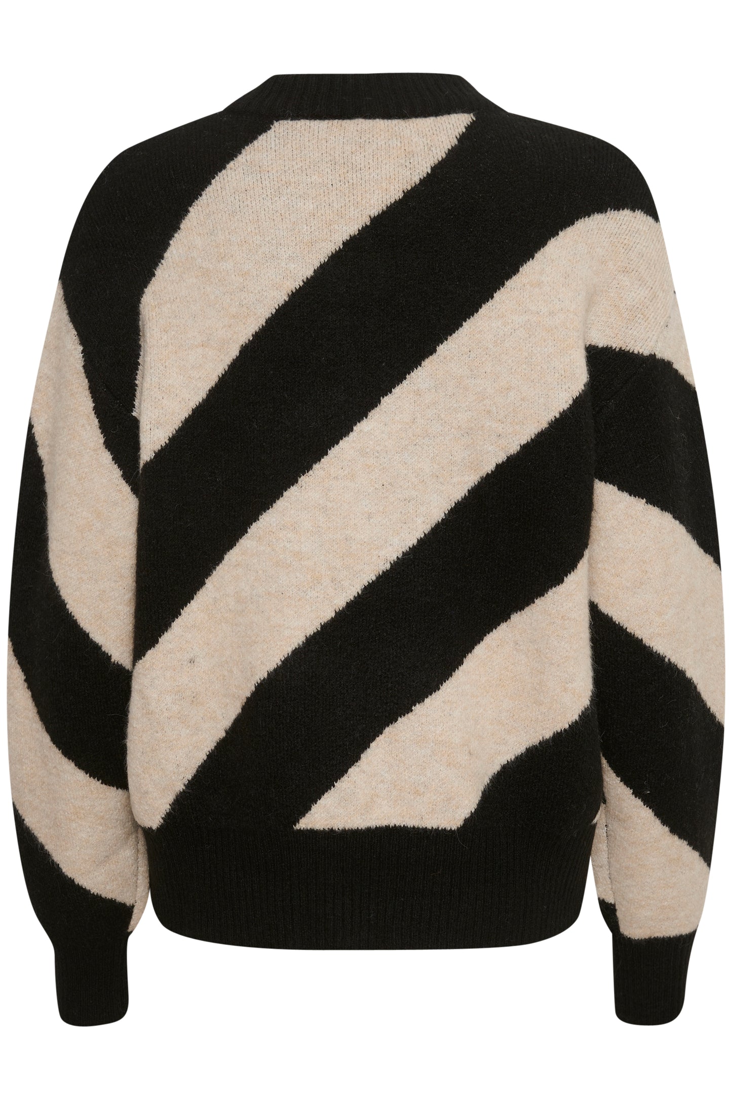 Soaked in Luxury Dio Stripe Pullover Knit Sandshell Diagonal Stripe