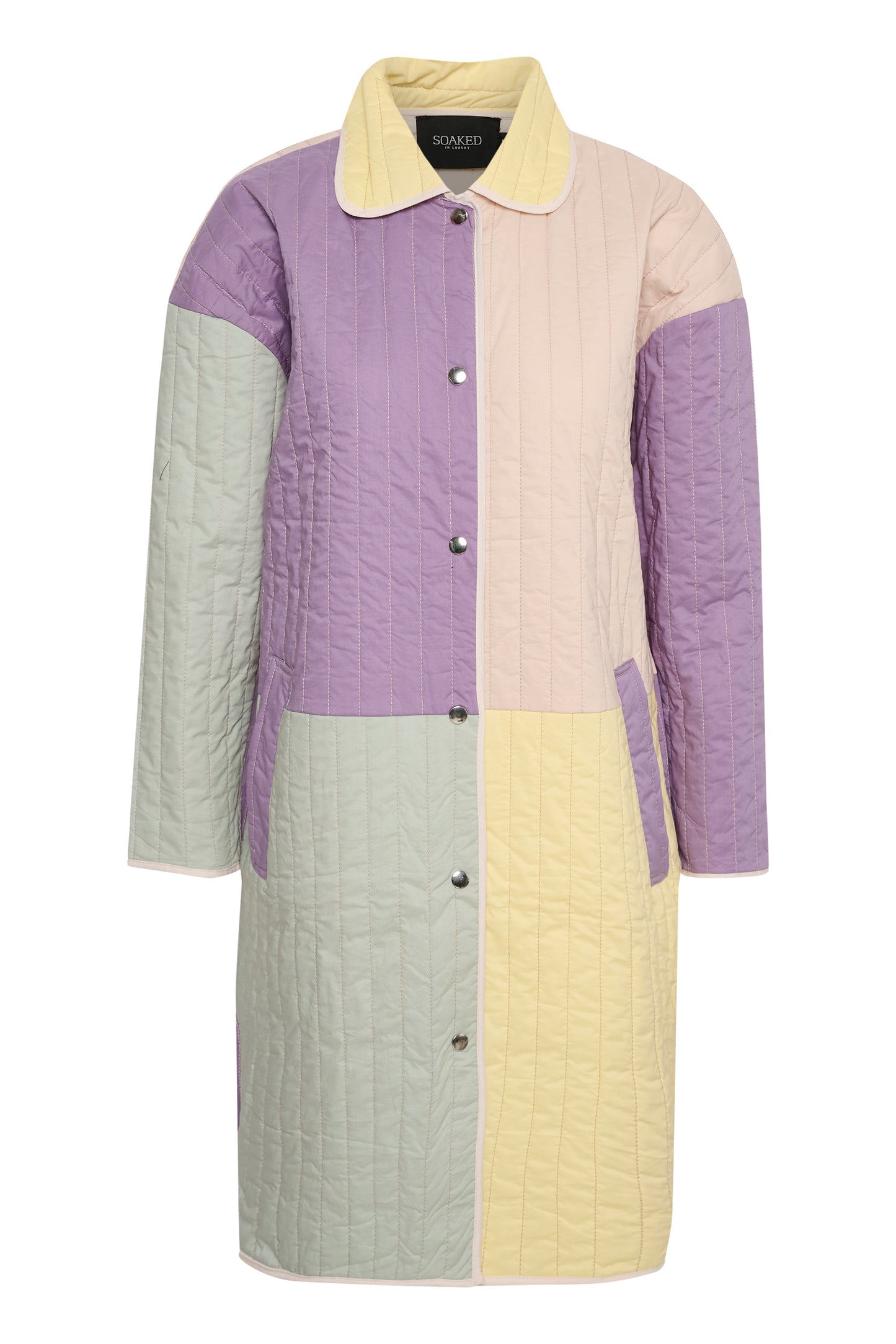 Soaked in Luxury Ewren Quilt Coat Jackets Lavender Gray