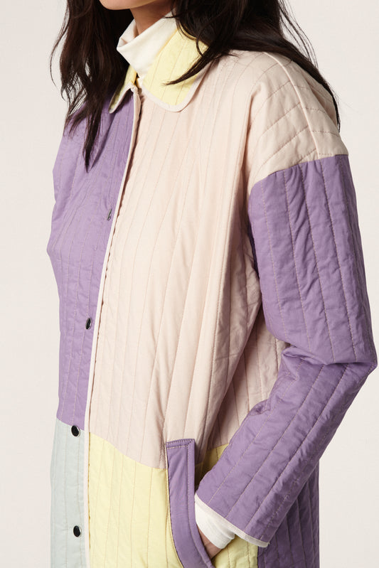 Soaked in Luxury Ewren Quilt Coat Jackets Lavender Gray