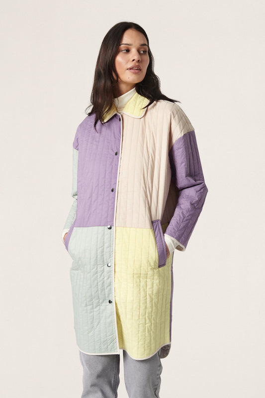 Soaked in Luxury Ewren Quilt Coat Jackets Lavender Gray
