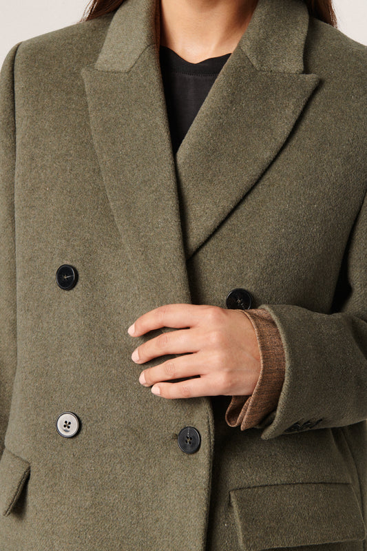 Soaked in Luxury Faria Coat Outerwear Tea Leaf