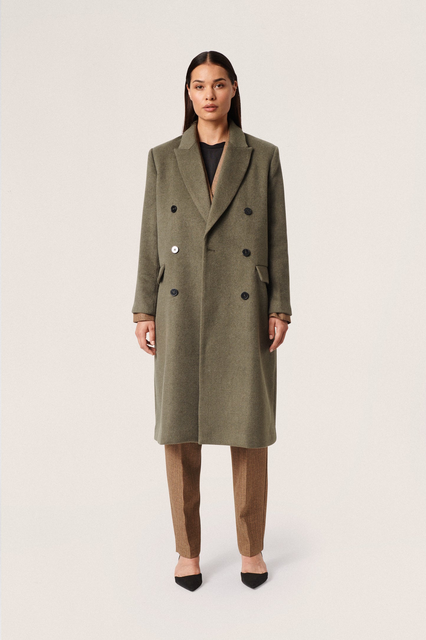 Soaked in Luxury Faria Coat Outerwear Tea Leaf