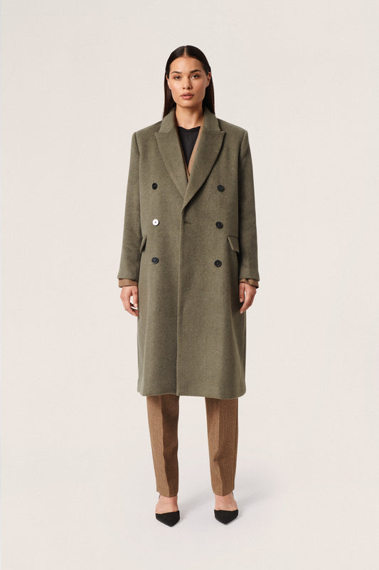 Soaked in Luxury Faria Coat Outerwear Tea Leaf