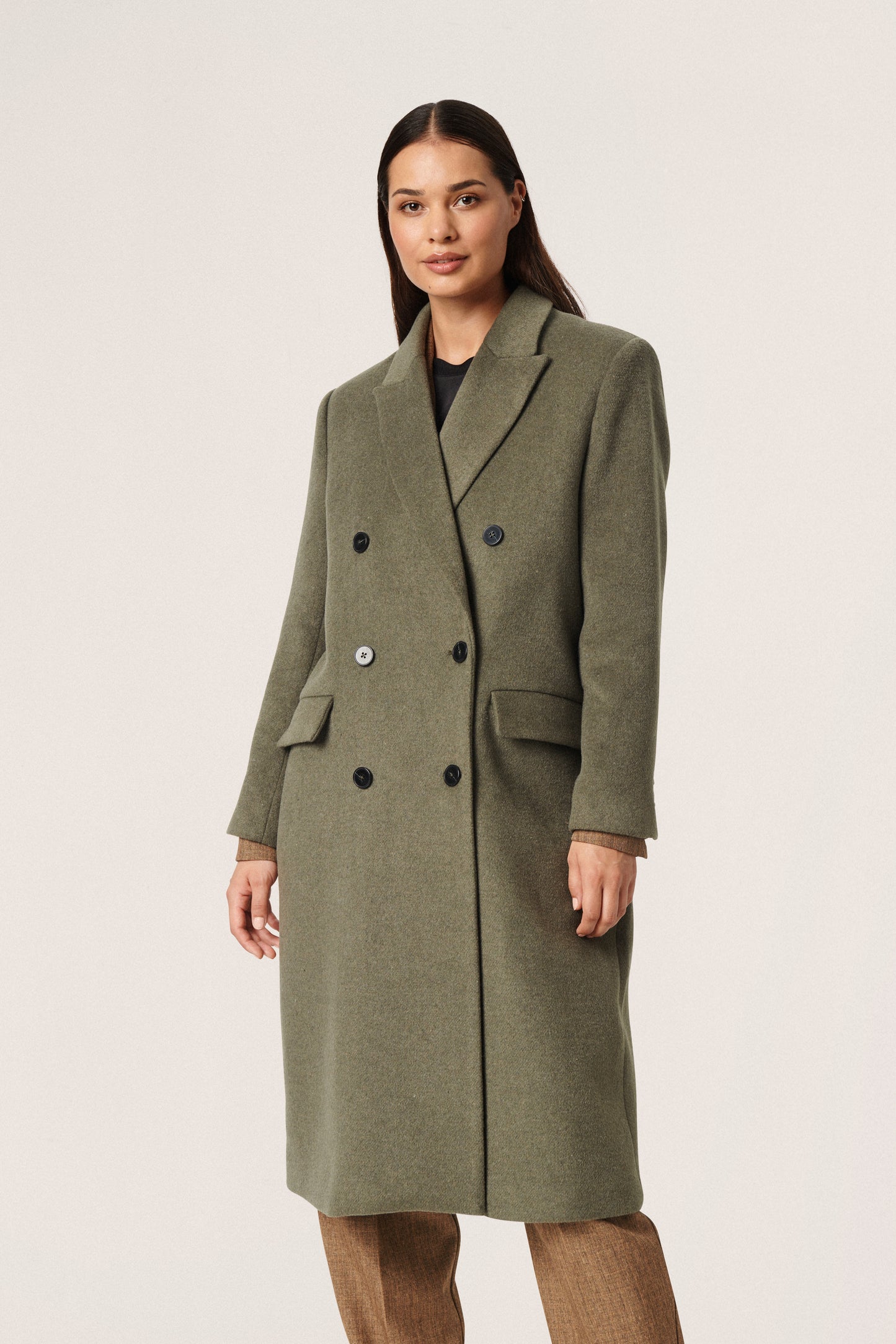 Soaked in Luxury Faria Coat Outerwear Tea Leaf