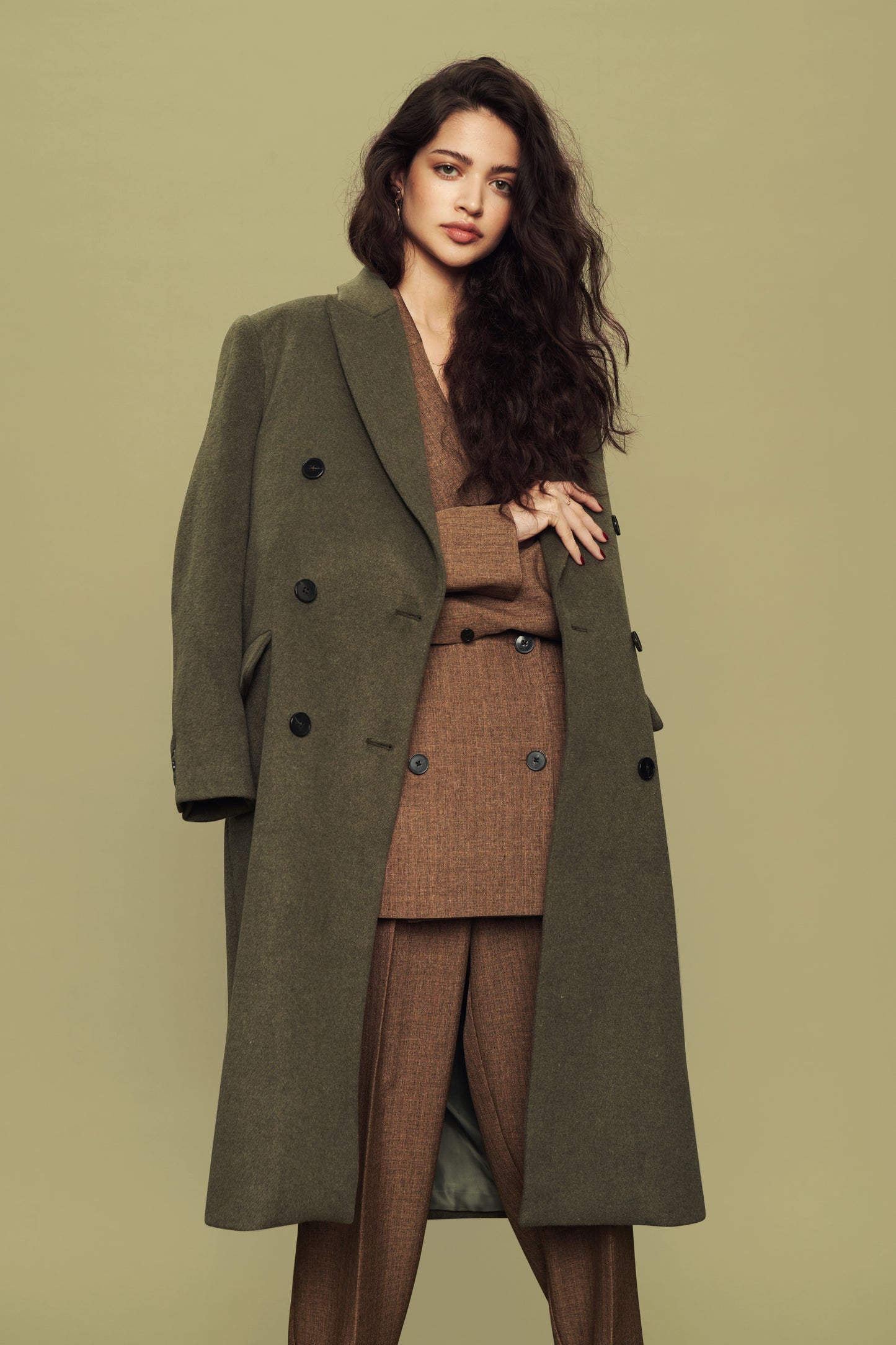 Soaked in Luxury Faria Coat Outerwear Tea Leaf