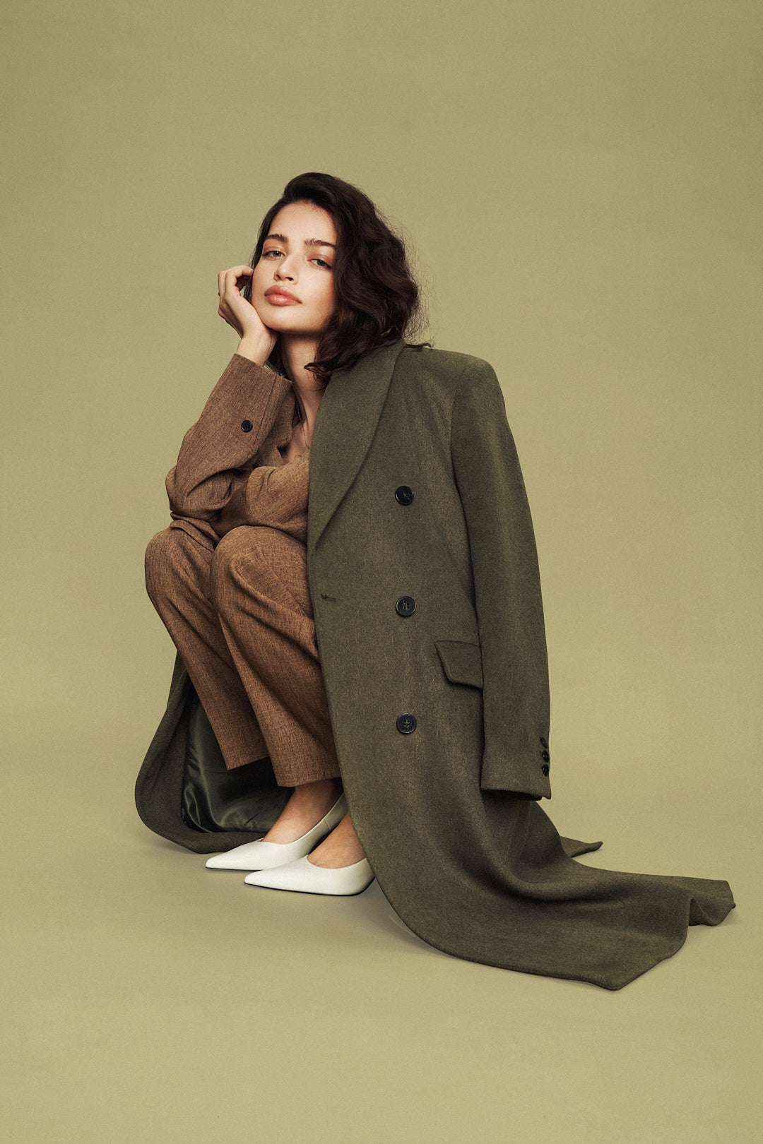 Soaked in Luxury Faria Coat Outerwear Tea Leaf