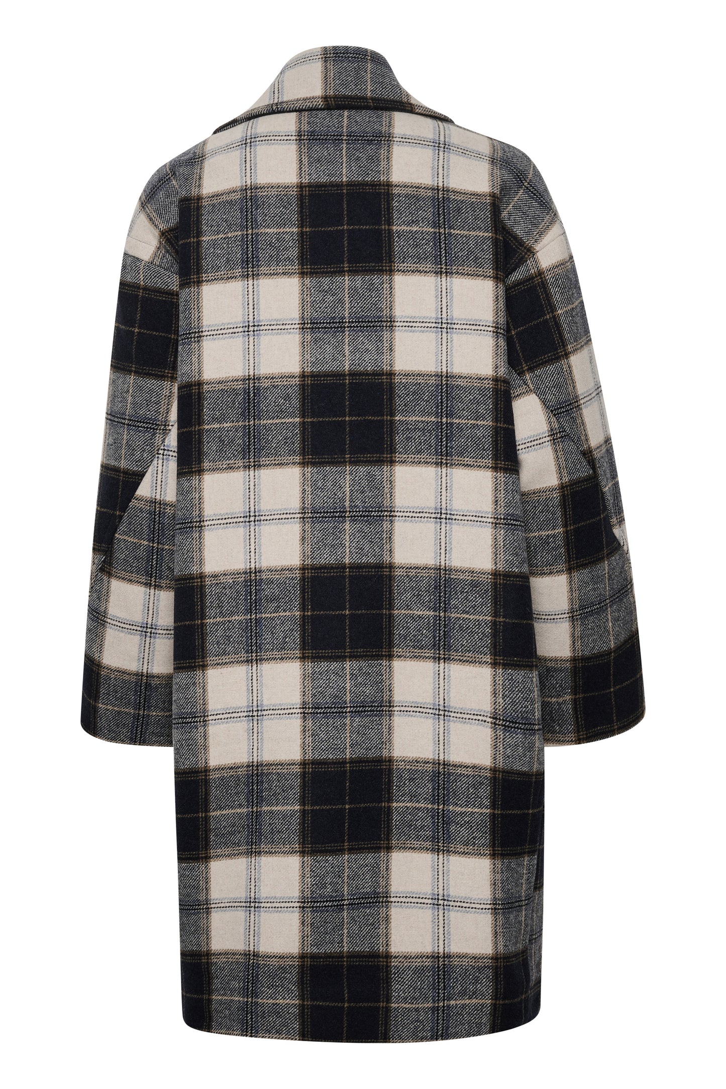 Soaked in Luxury Gael Coat Outerwear Night Sky and White Check