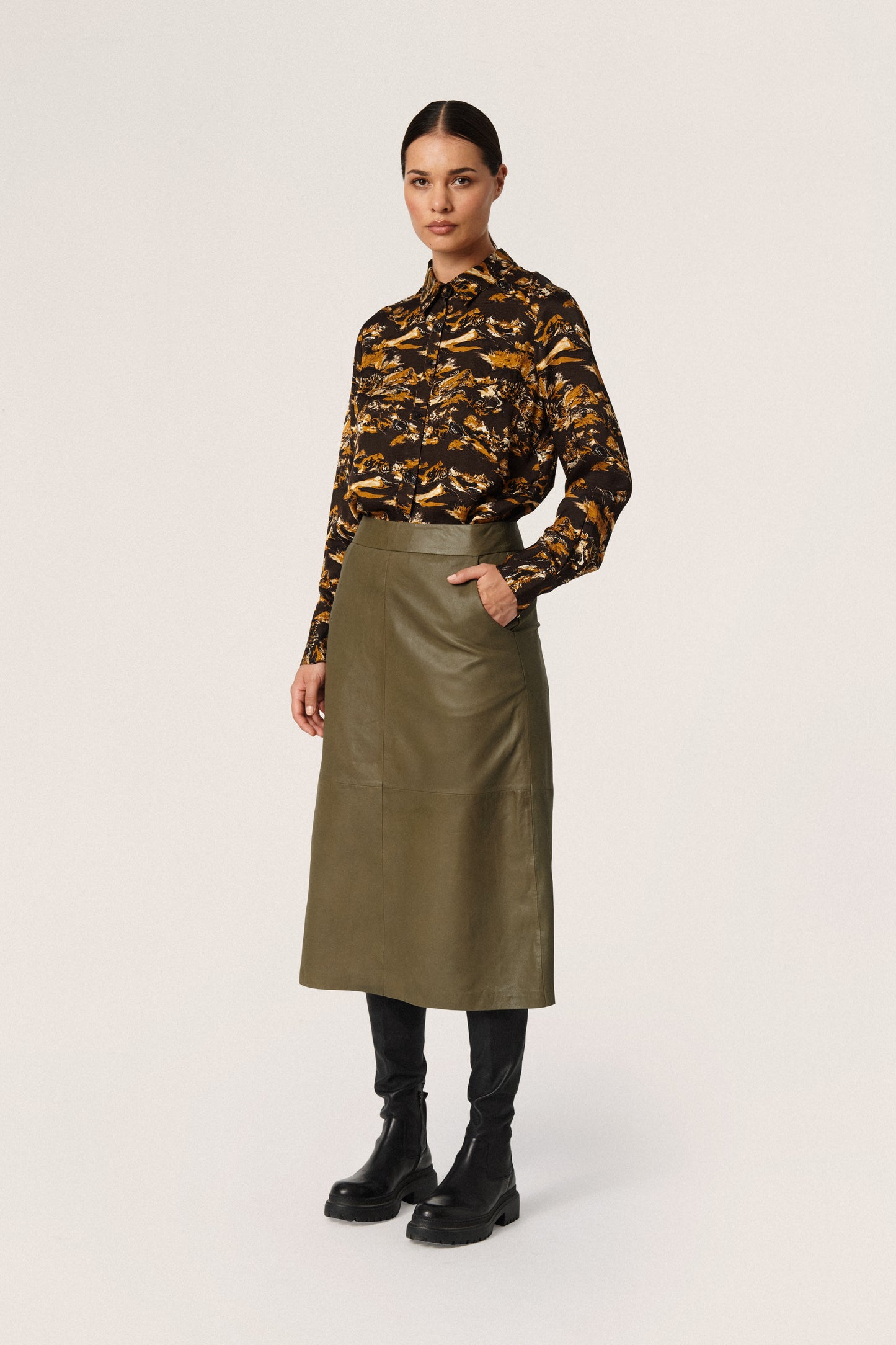 Soaked in Luxury Garner Skirt STUDIO Skirts Tea Leaf