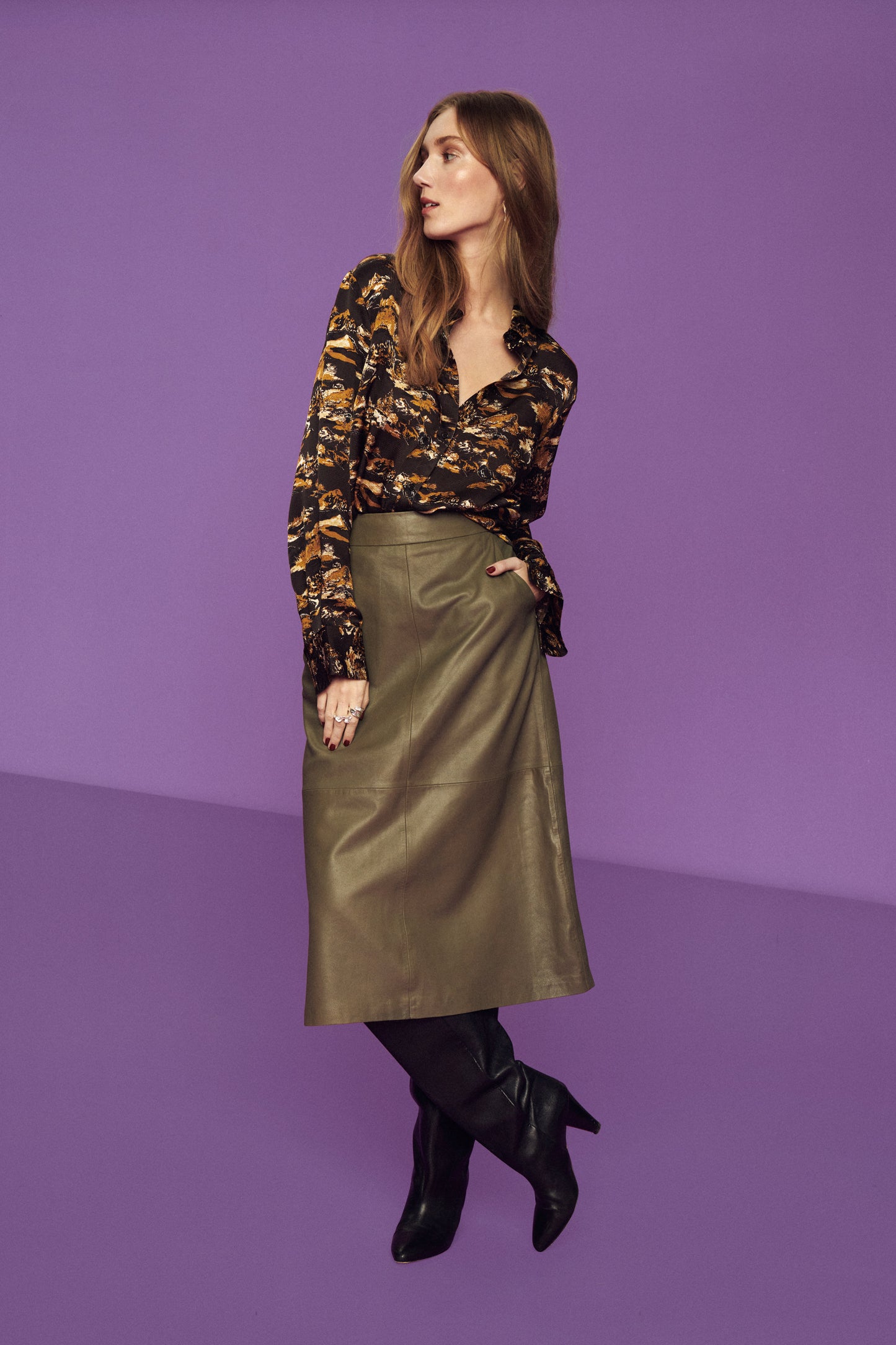 Soaked in Luxury Garner Skirt STUDIO Skirts Tea Leaf
