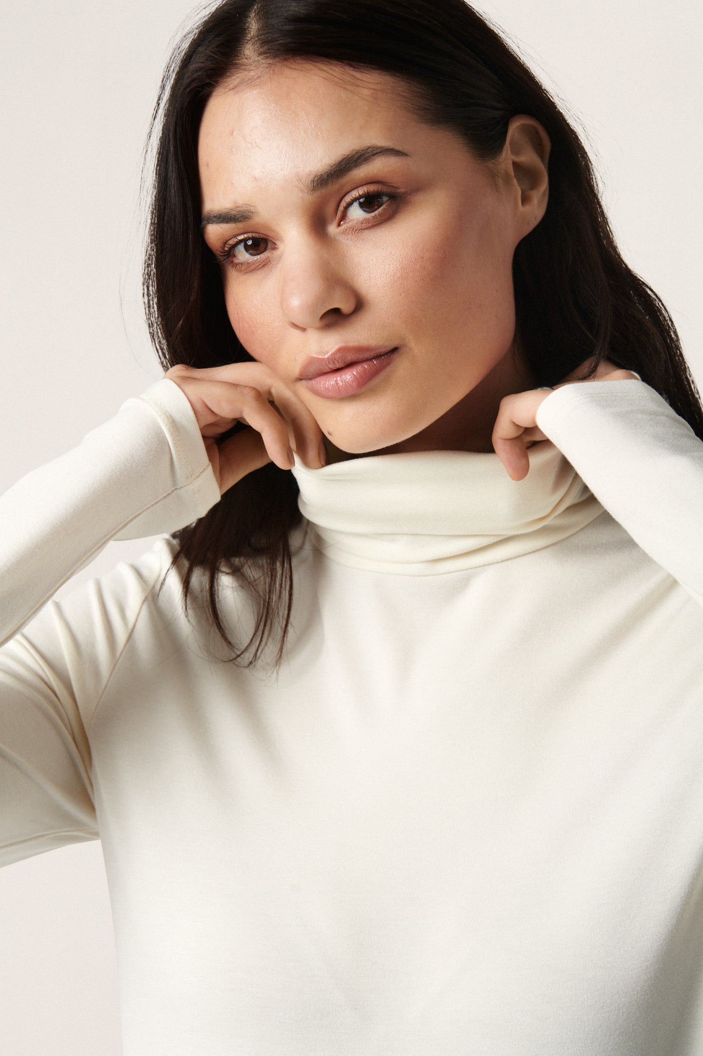 Soaked in Luxury Hanadi Rollneck LS T-shirts Whisper White