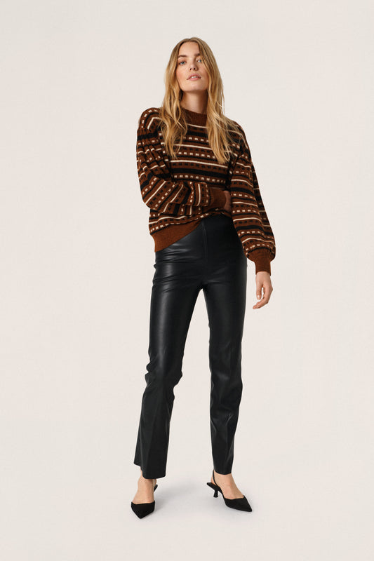 Soaked in Luxury Kaylee Straight Pants Trousers Black