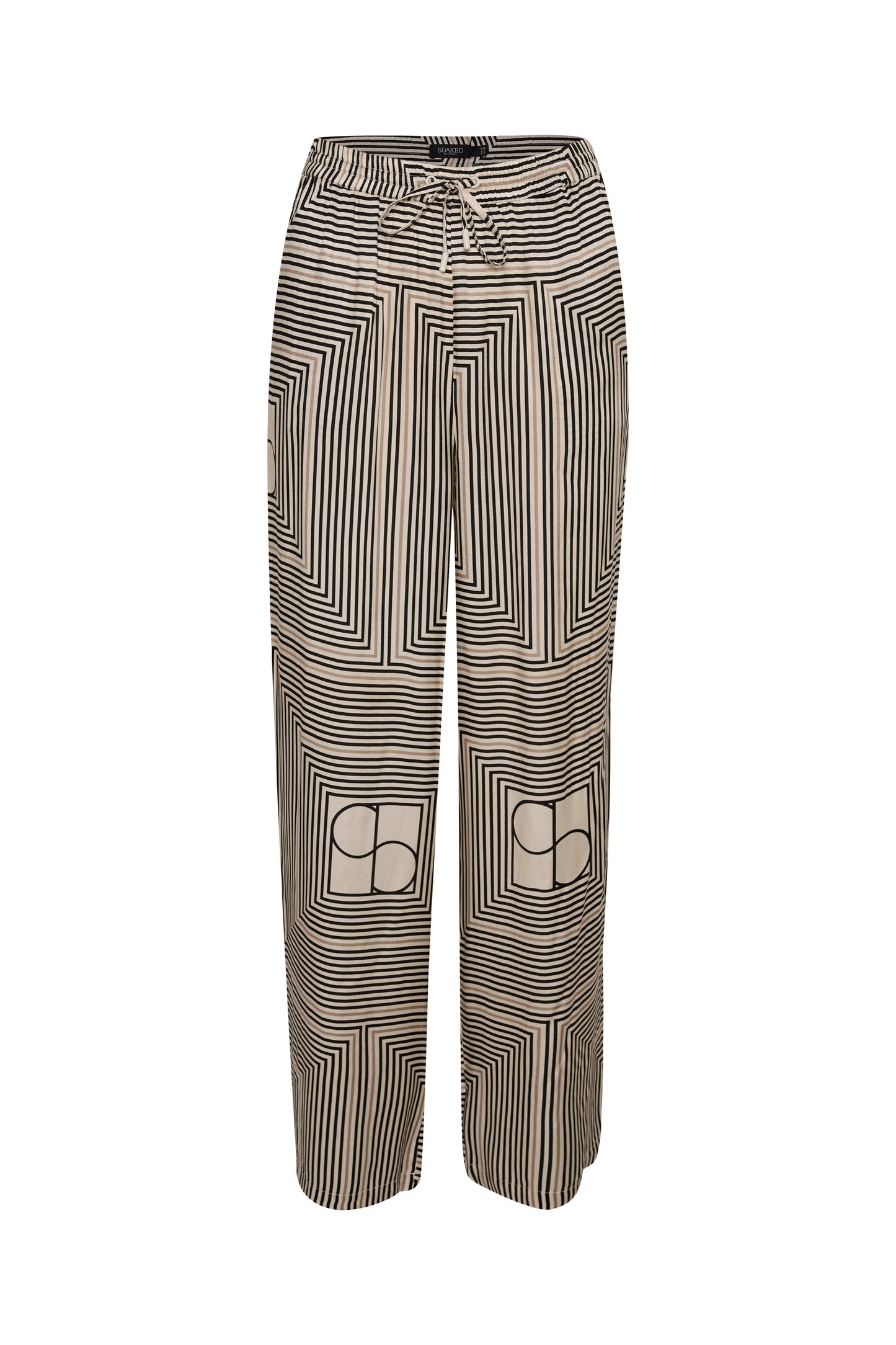Soaked in Luxury Kimaya Pants Trousers Black Monogram Print