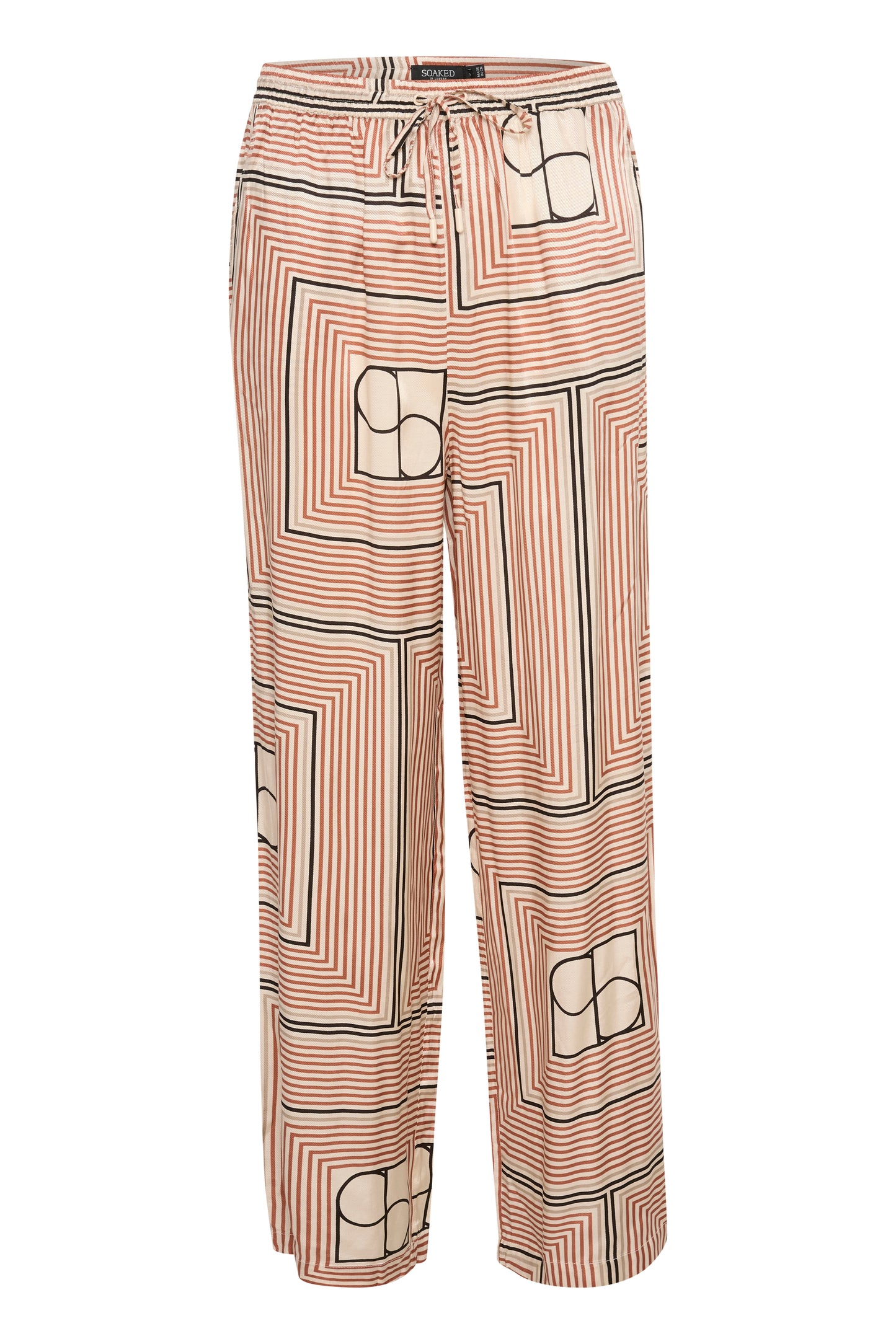 Soaked in Luxury Kimaya Pants Trousers Cedar Wood Monogram Print