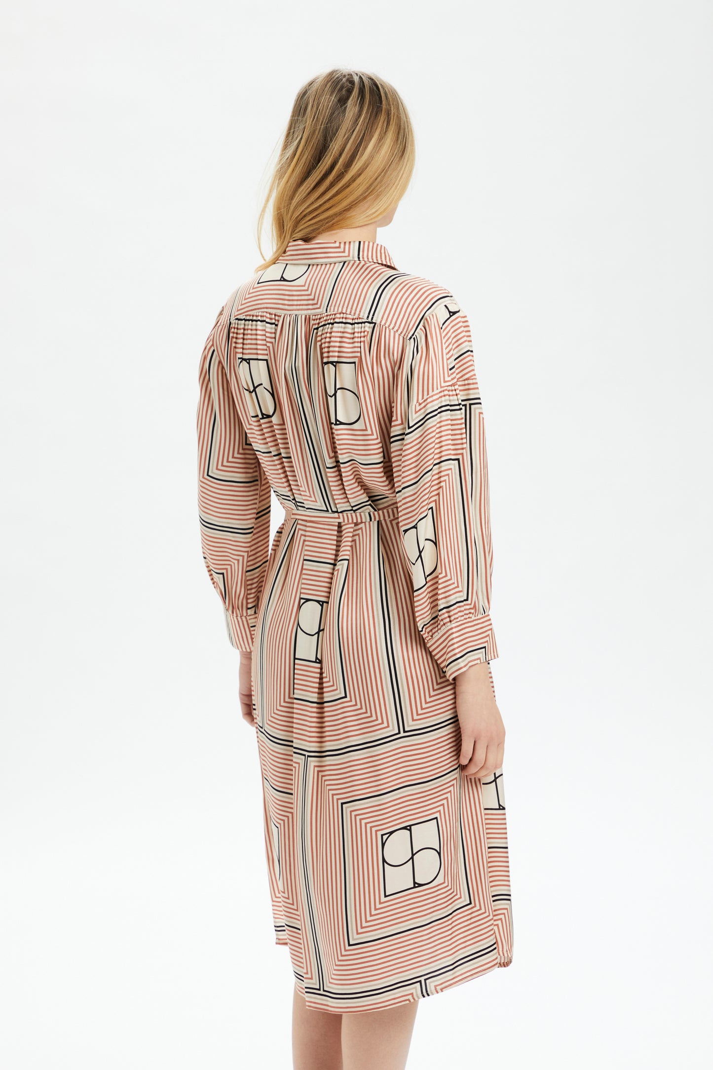 Soaked in Luxury Kimaya Shirt Dress Dresses Cedar Wood Monogram Print