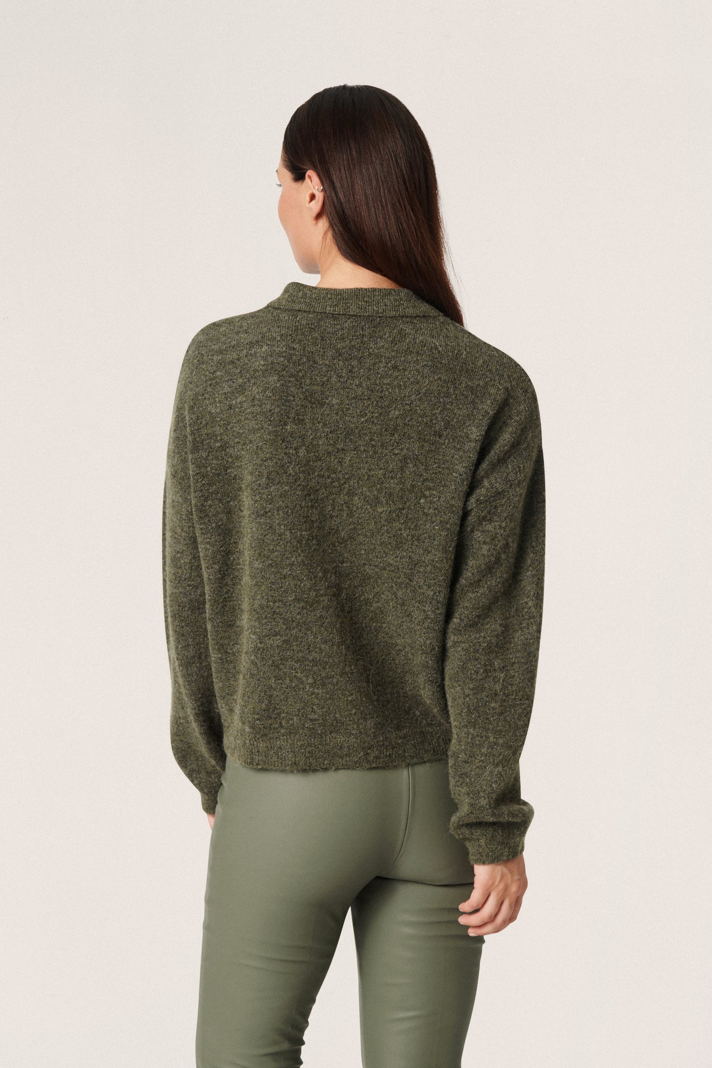 Soaked in Luxury Miya Cardigan Knit Tea Leaf Melange