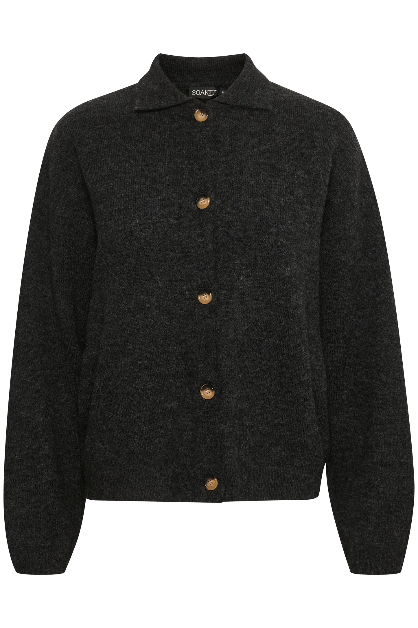 Soaked in Luxury Miya Cardigan Knit Black Melange