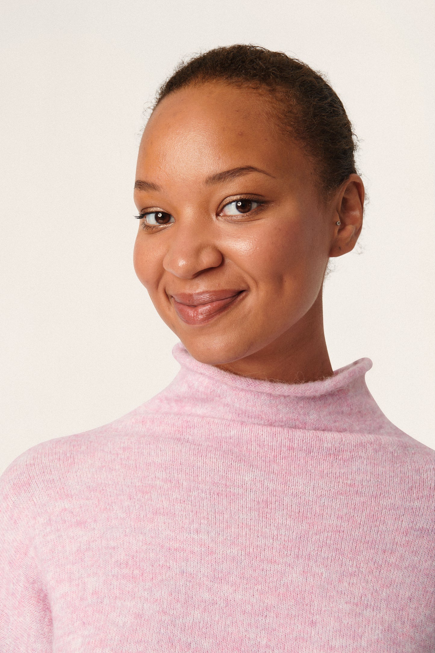Soaked in Luxury Miya Slim Sleeve Pullover Knit Mauve Mist Melange