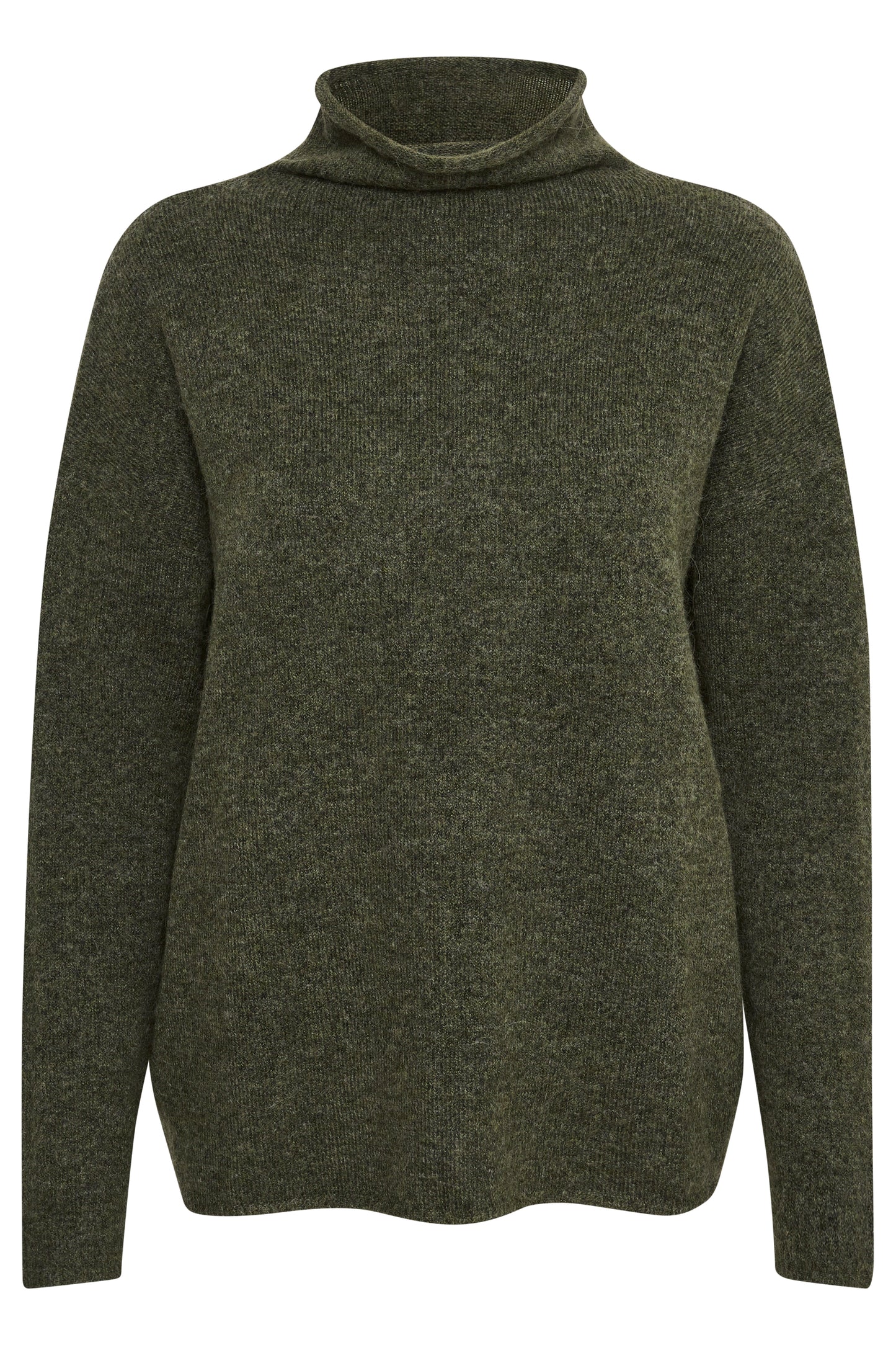 Soaked in Luxury Miya Slim Sleeve Pullover Knit Tea Leaf Melange
