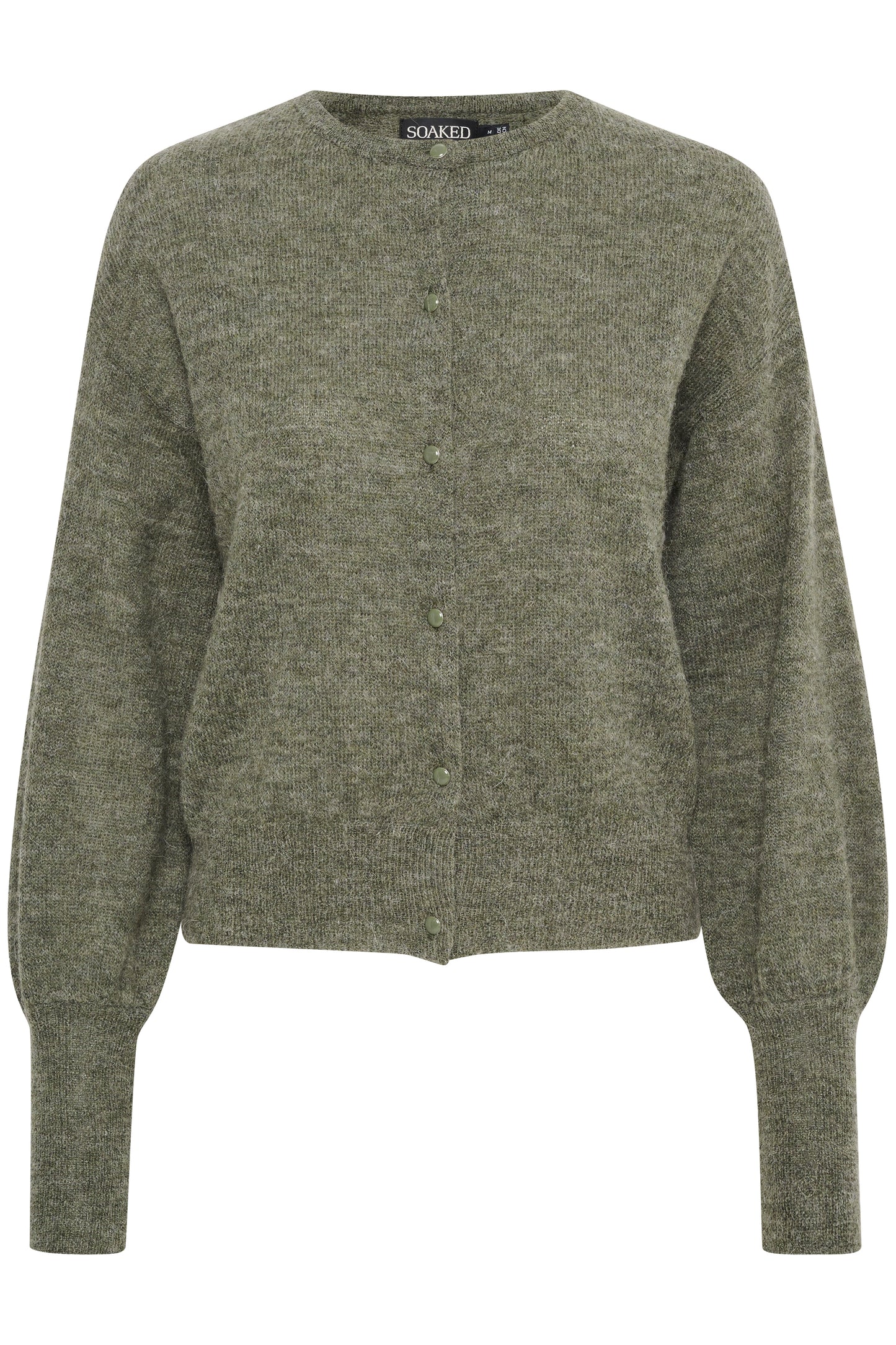 Soaked in Luxury Padma Tuesday Cardigan LS Knit Tea Leaf
