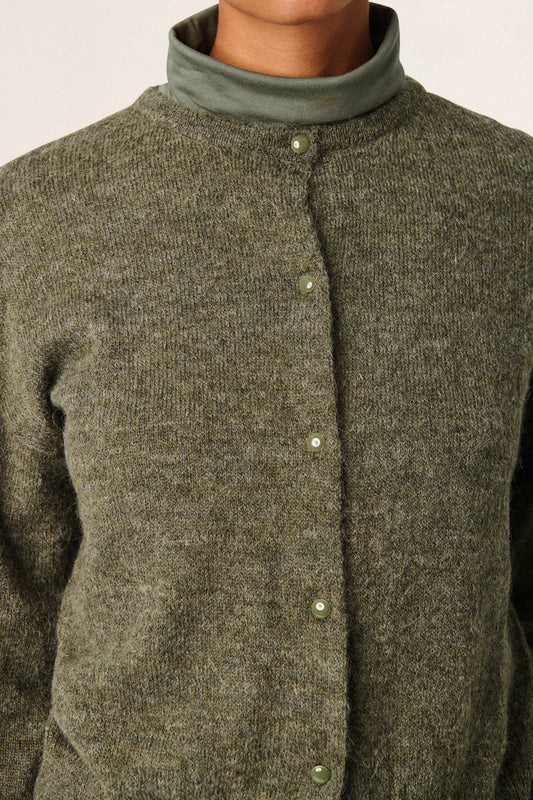 Soaked in Luxury Padma Tuesday Cardigan LS Knit Tea Leaf