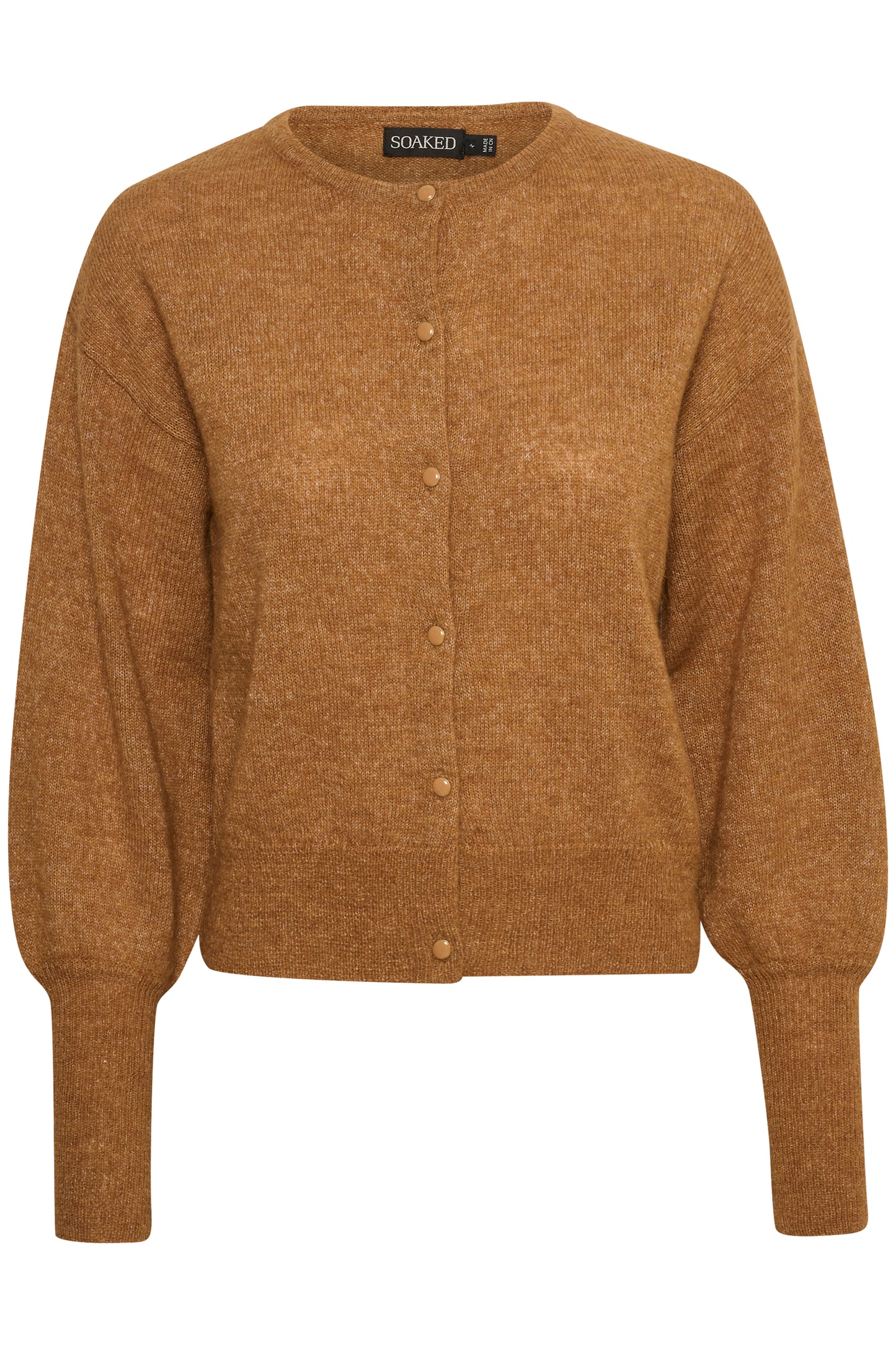 Soaked in Luxury Padma Tuesday Cardigan LS Knit Golden Brown