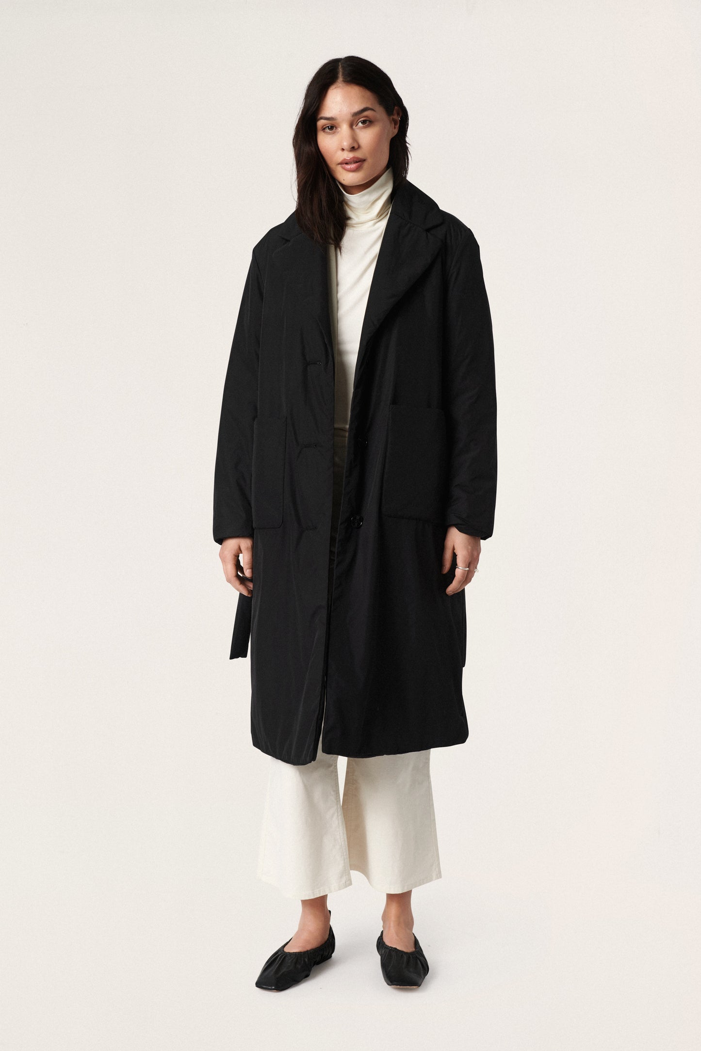 Soaked in Luxury Panda Coat Outerwear Black