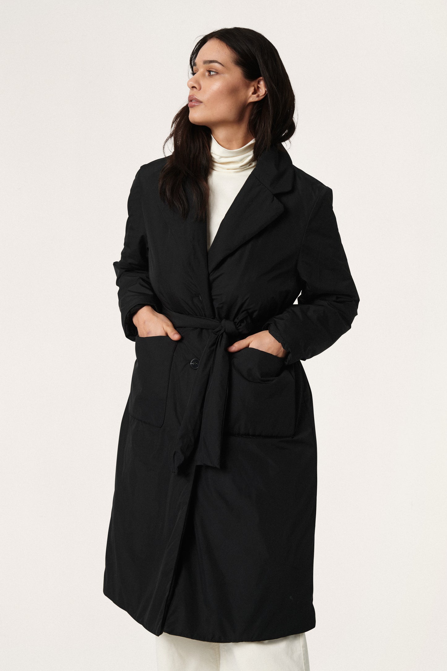 Soaked in Luxury Panda Coat Outerwear Black