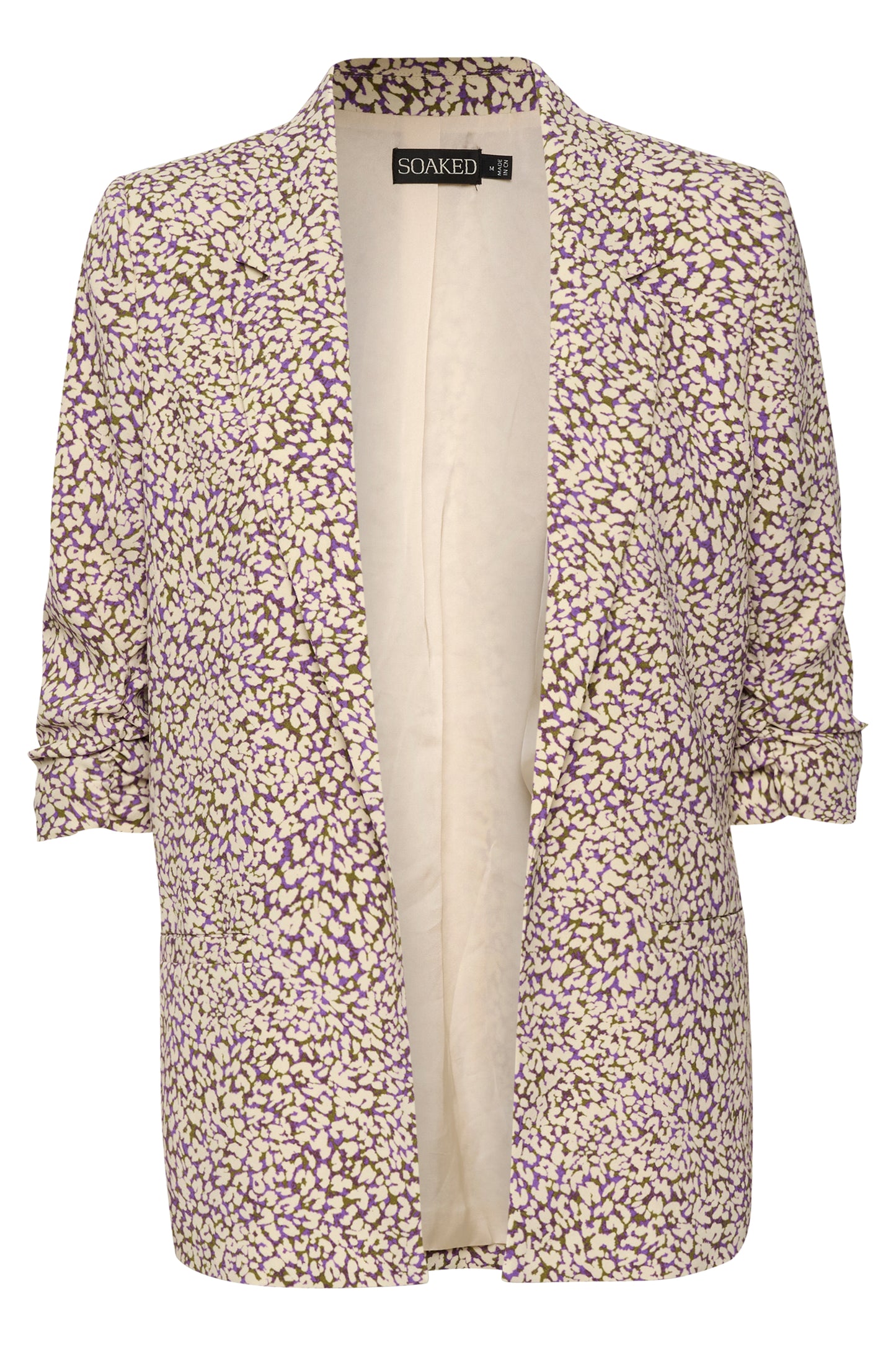 Soaked in Luxury Shirley Printed Blazer Jackets Purple Animal Print