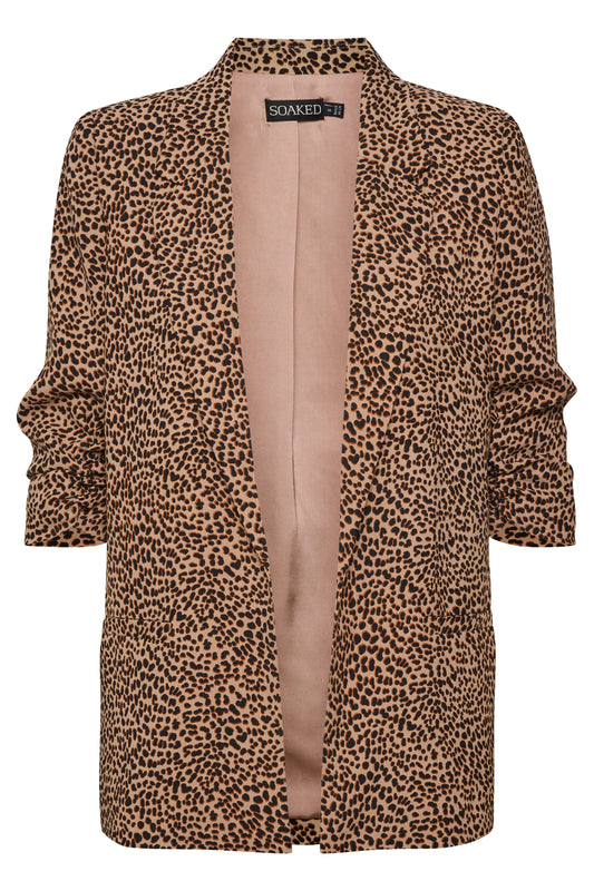 Soaked in Luxury Shirley Printed Blazer Jackets Tigers Eye Mini Leopard Print