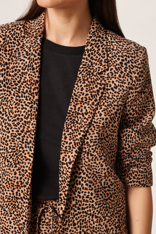 Soaked in Luxury Shirley Printed Blazer Jackets Tigers Eye Mini Leopard Print
