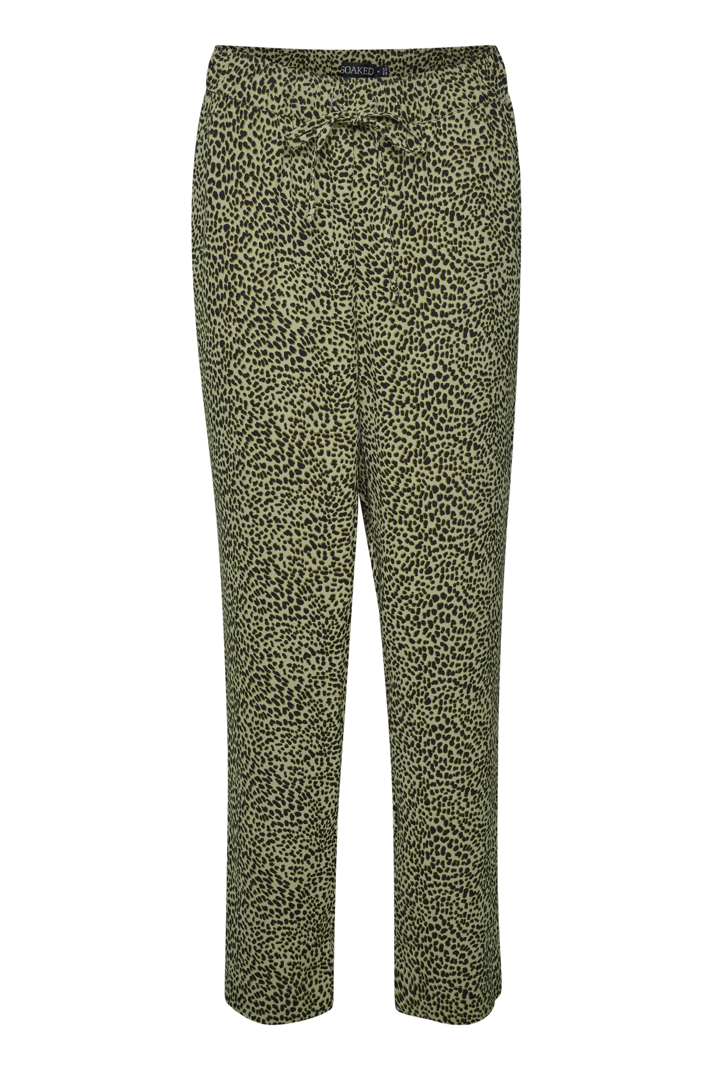 Soaked in Luxury Shirley Printed Pants Trousers Olive Mini Leopard Print