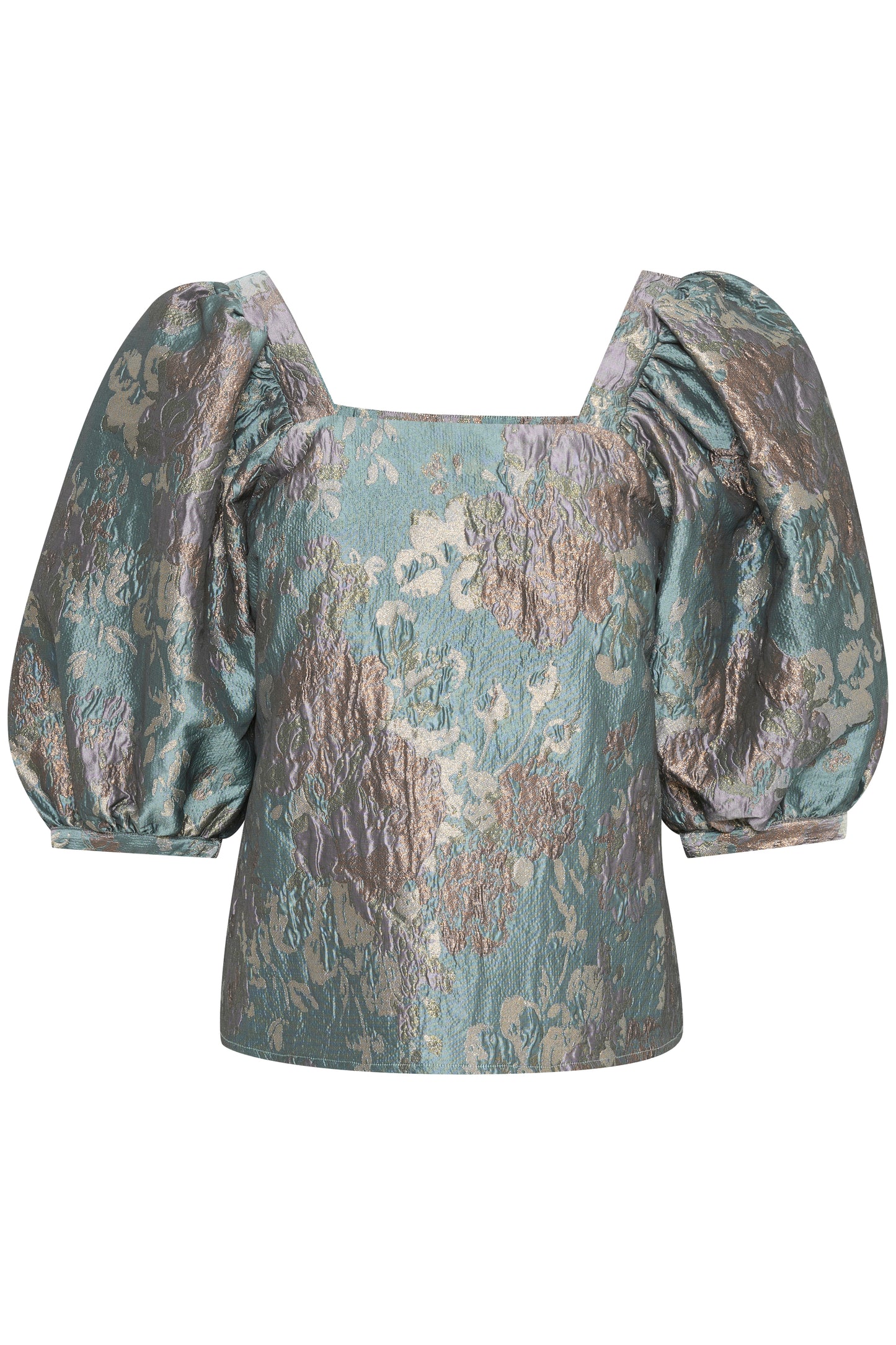 Soaked in Luxury Sonnia Blouse SS Shirts/Blouses Metallic Jacquard Fabric