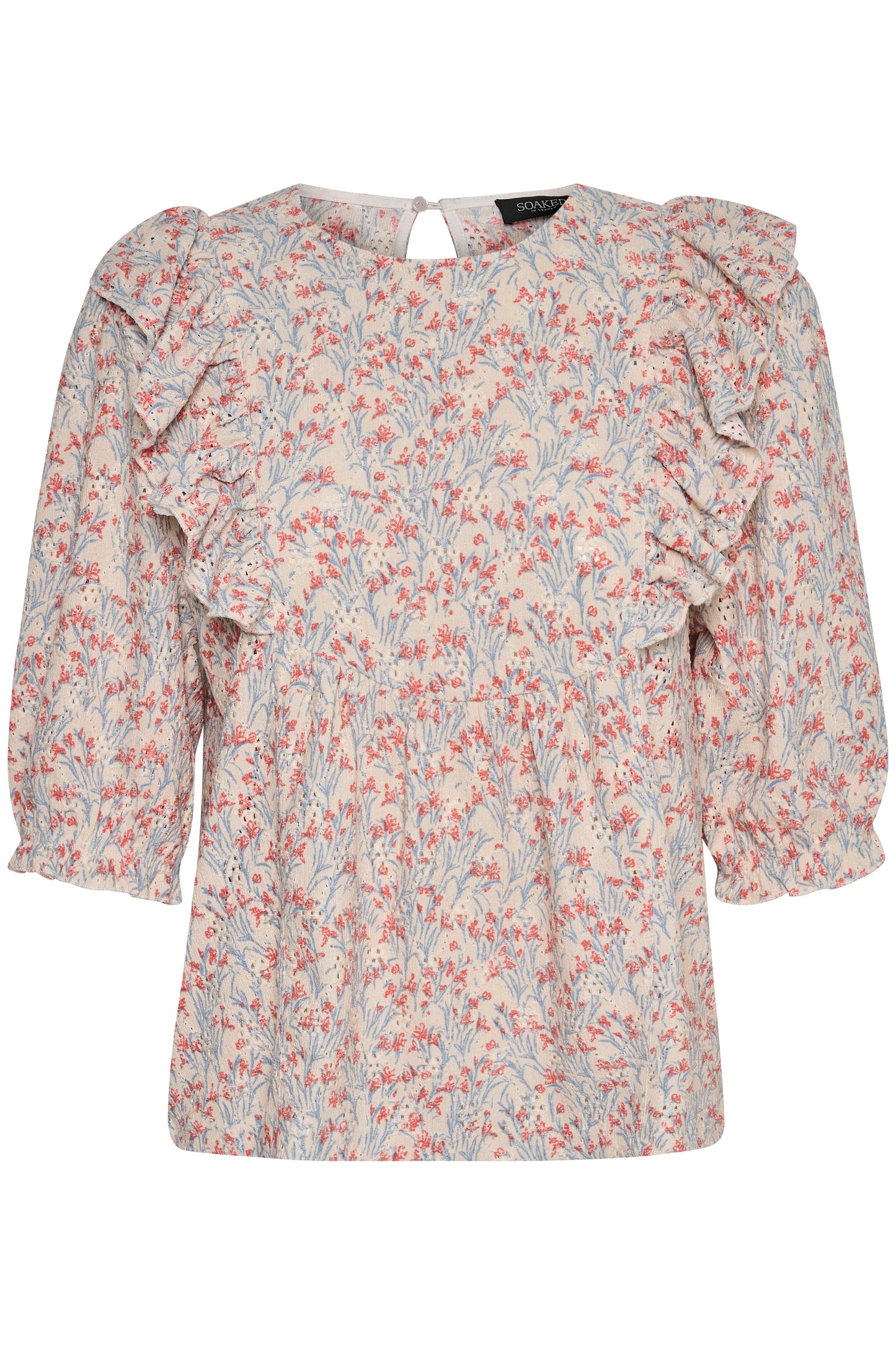 Soaked in Luxury Suzie Blouse SS Shirts/Blouses Whisper White Lily Print