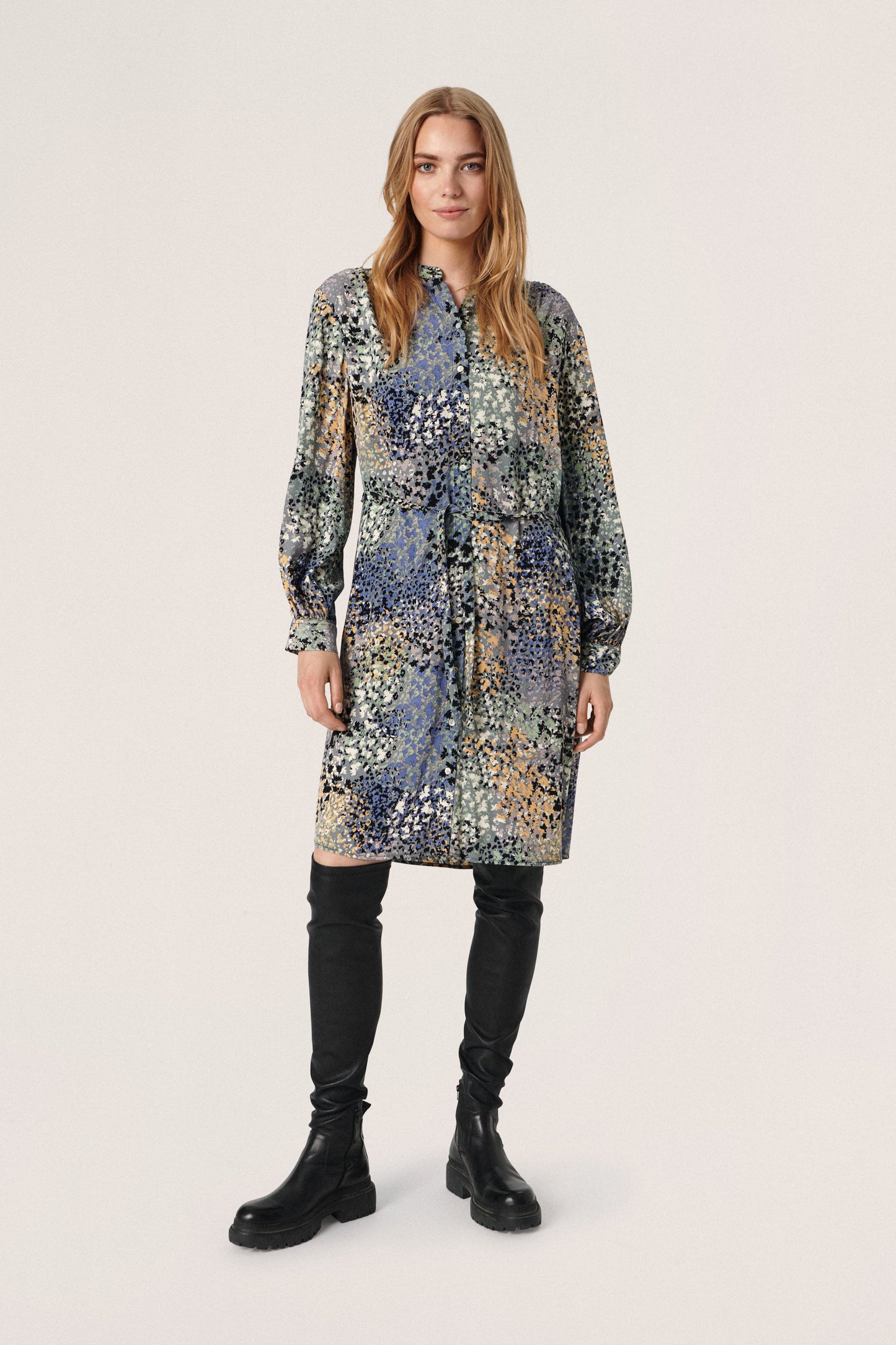 Soaked in Luxury Sylvia Shirt Dress Dresses Sedona Sage Ditsy Print