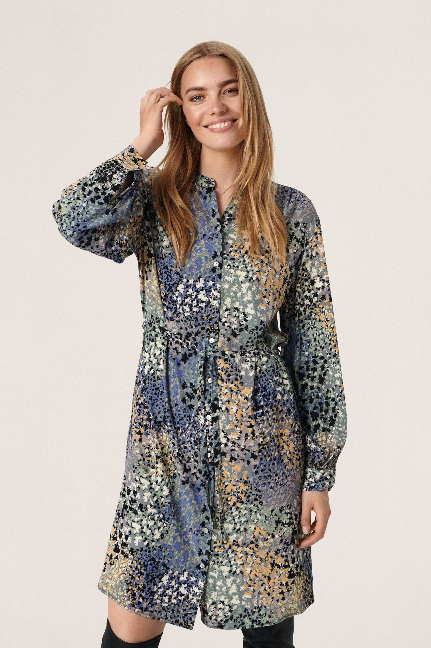 Soaked in Luxury Sylvia Shirt Dress Dresses Sedona Sage Ditsy Print